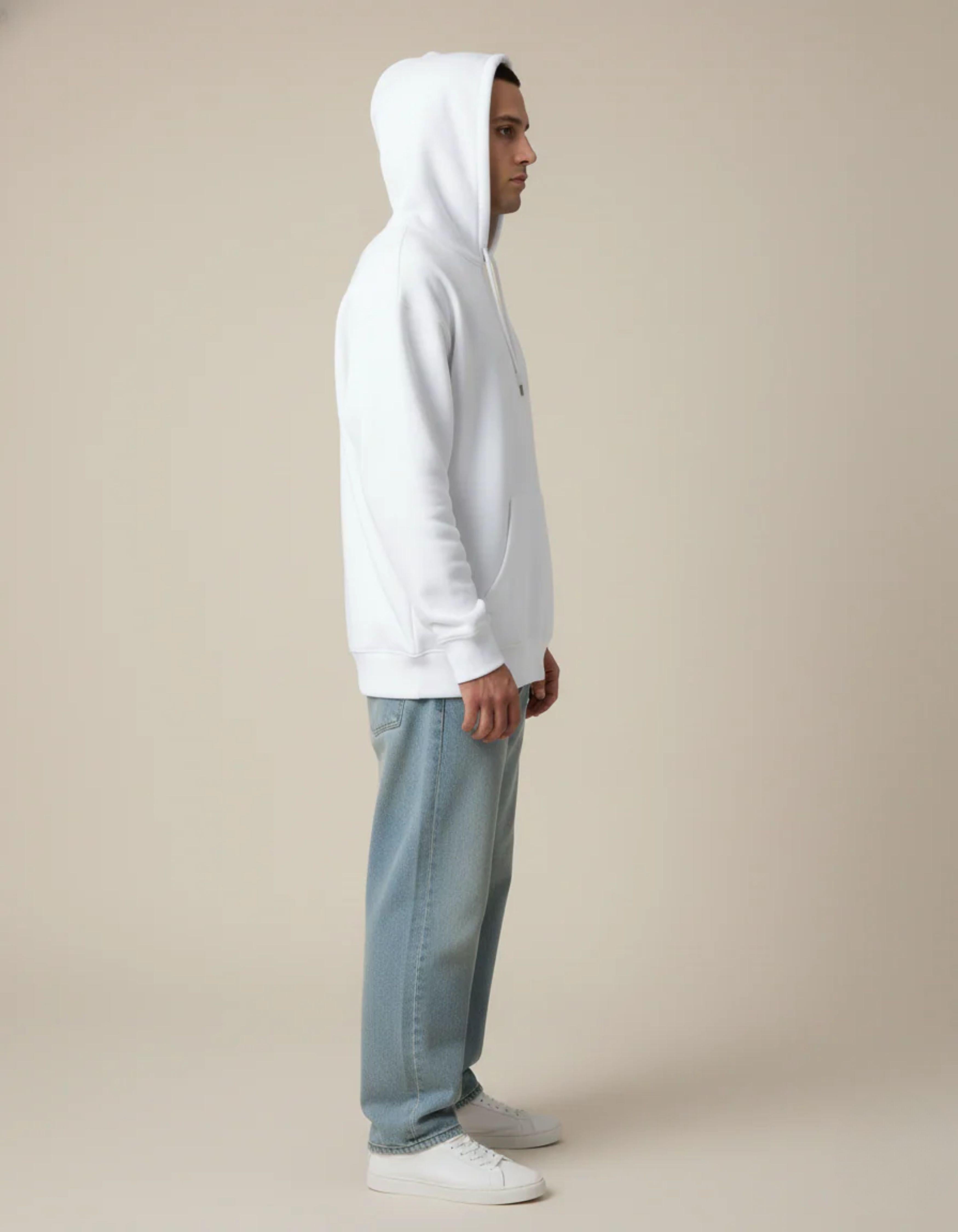 White One World Typography Oversized Hoodie