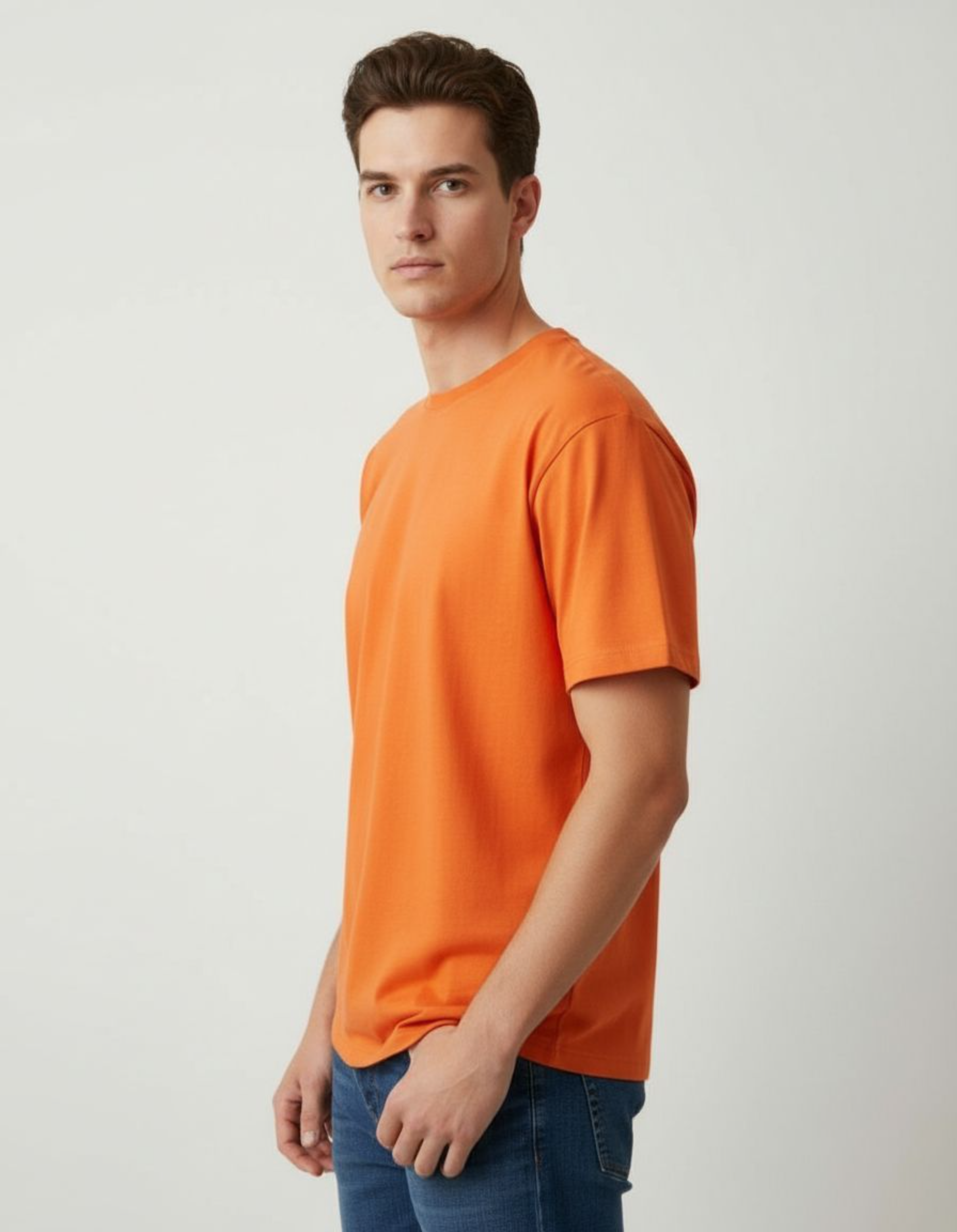 Solid Orange Regular Fit T-Shirt