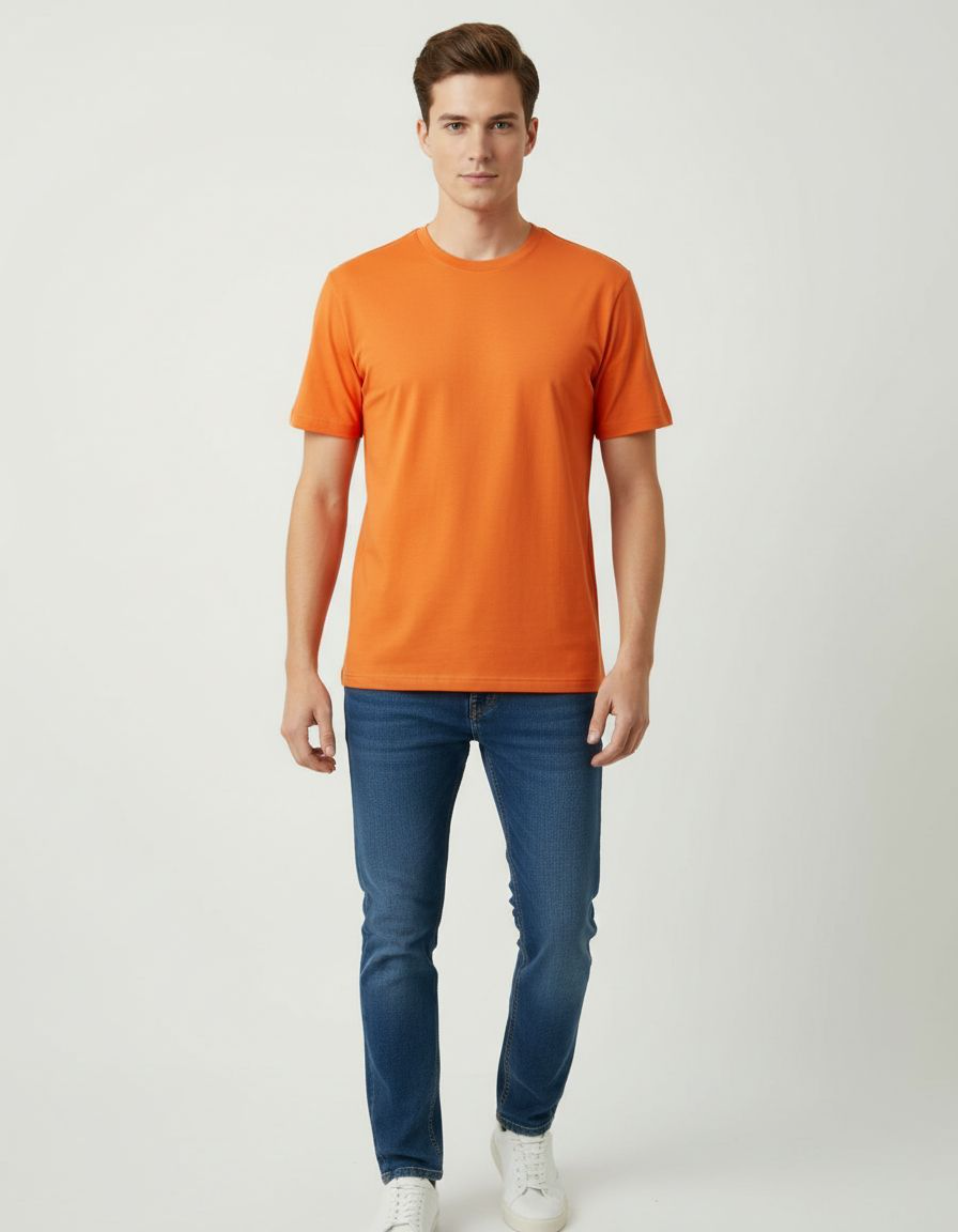 Solid Orange Regular Fit T-Shirt