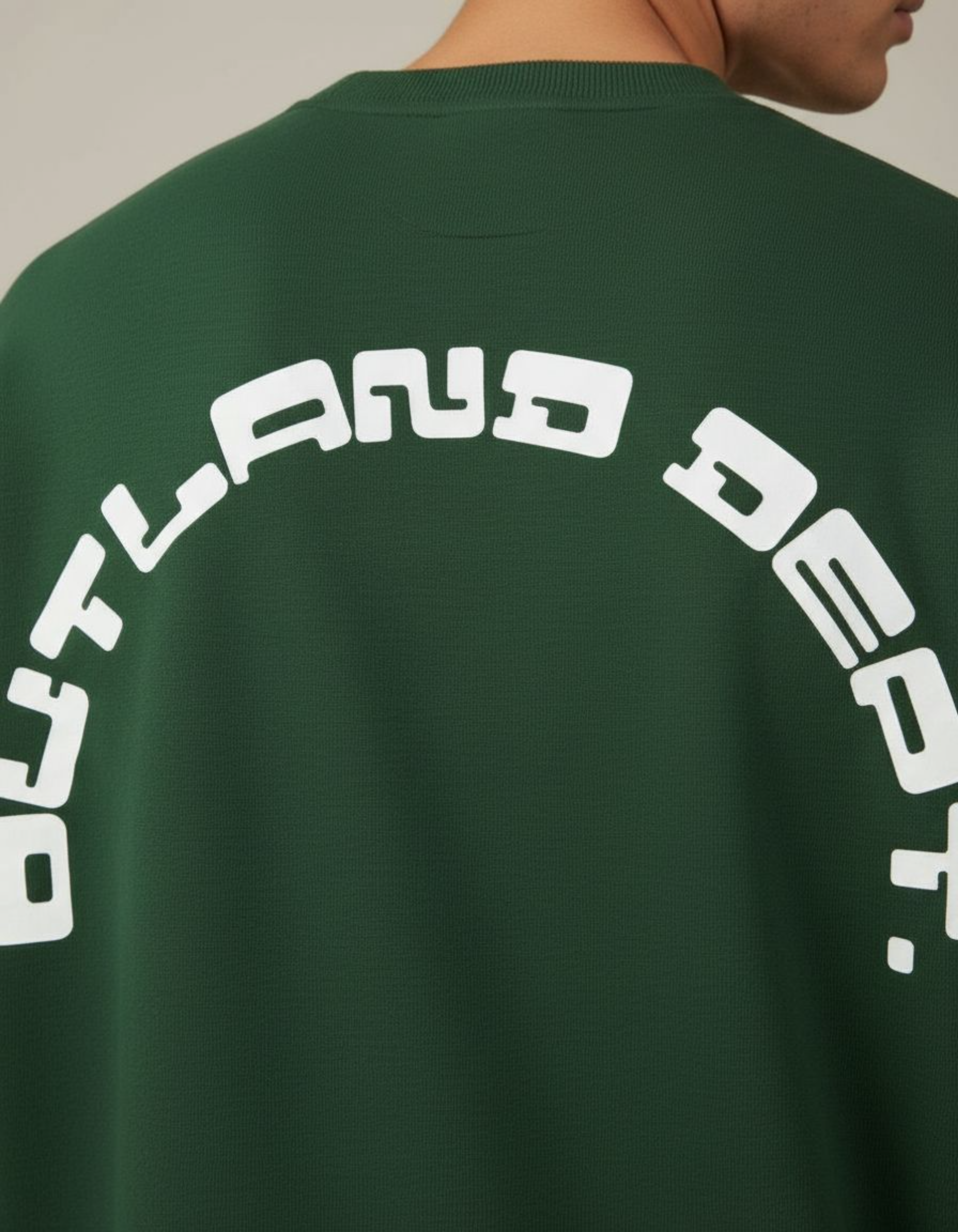 Green Outland Dept. Typography Oversized Sweatshirt