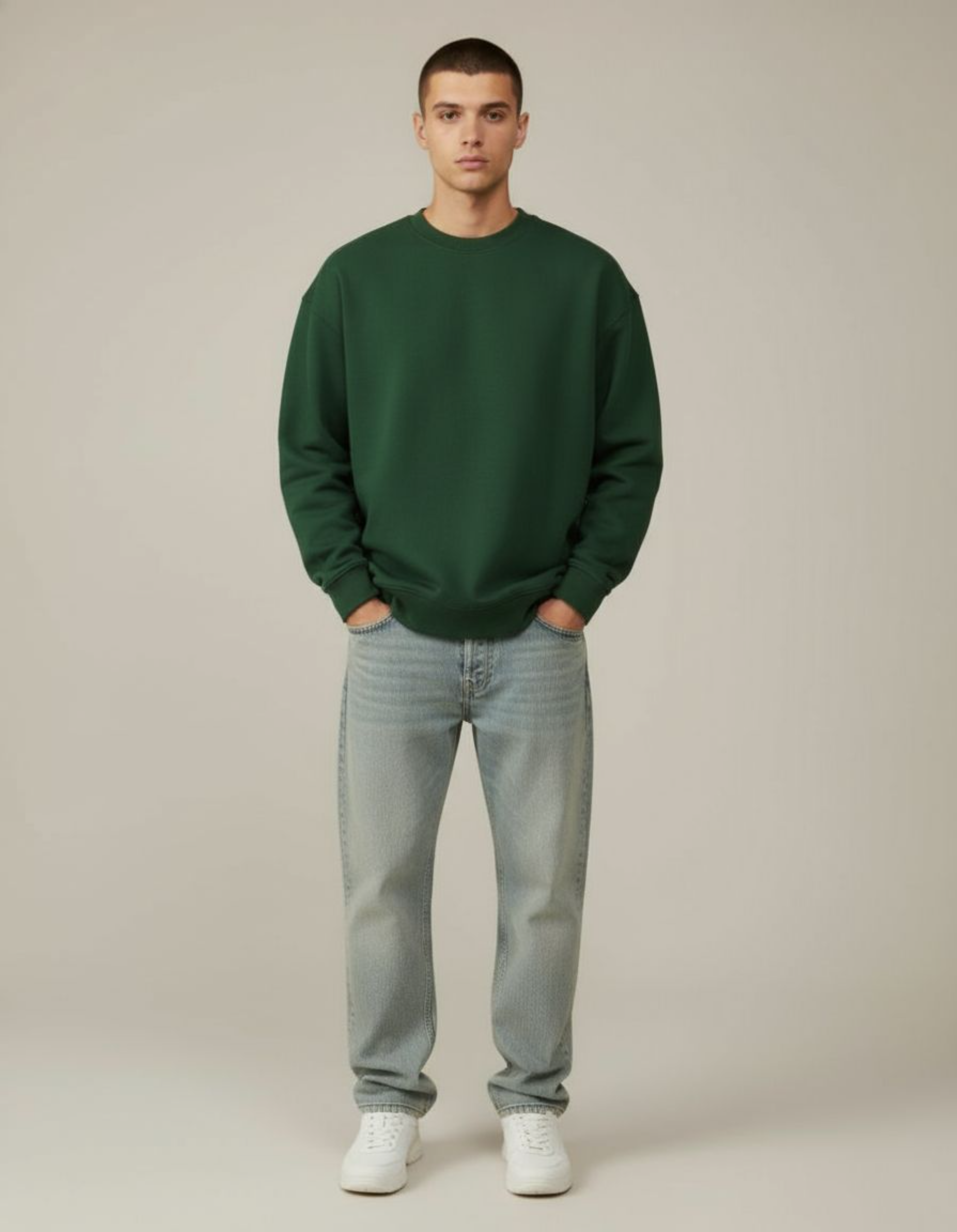 Green Outland Dept. Typography Oversized Sweatshirt