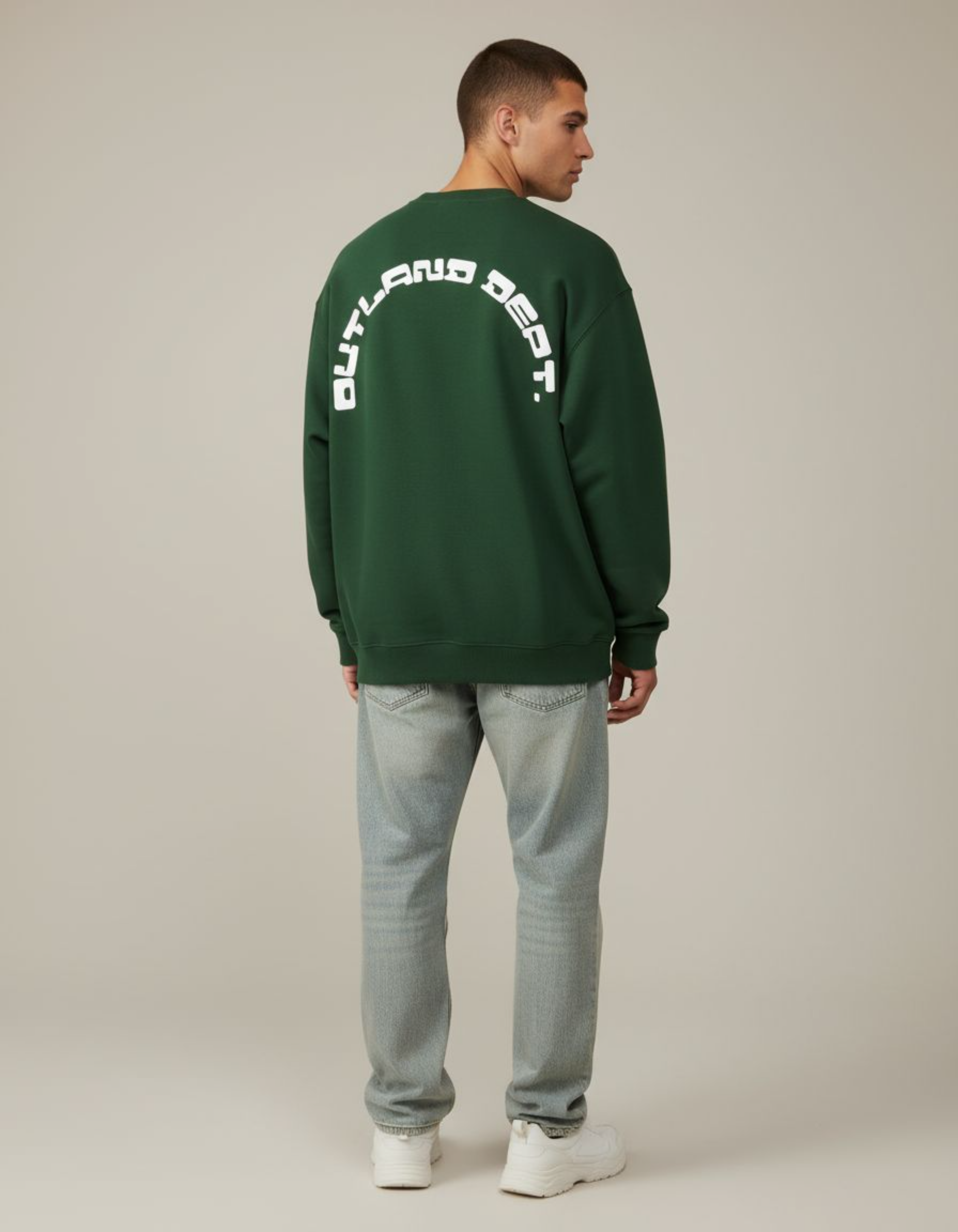 Green Outland Dept. Typography Oversized Sweatshirt