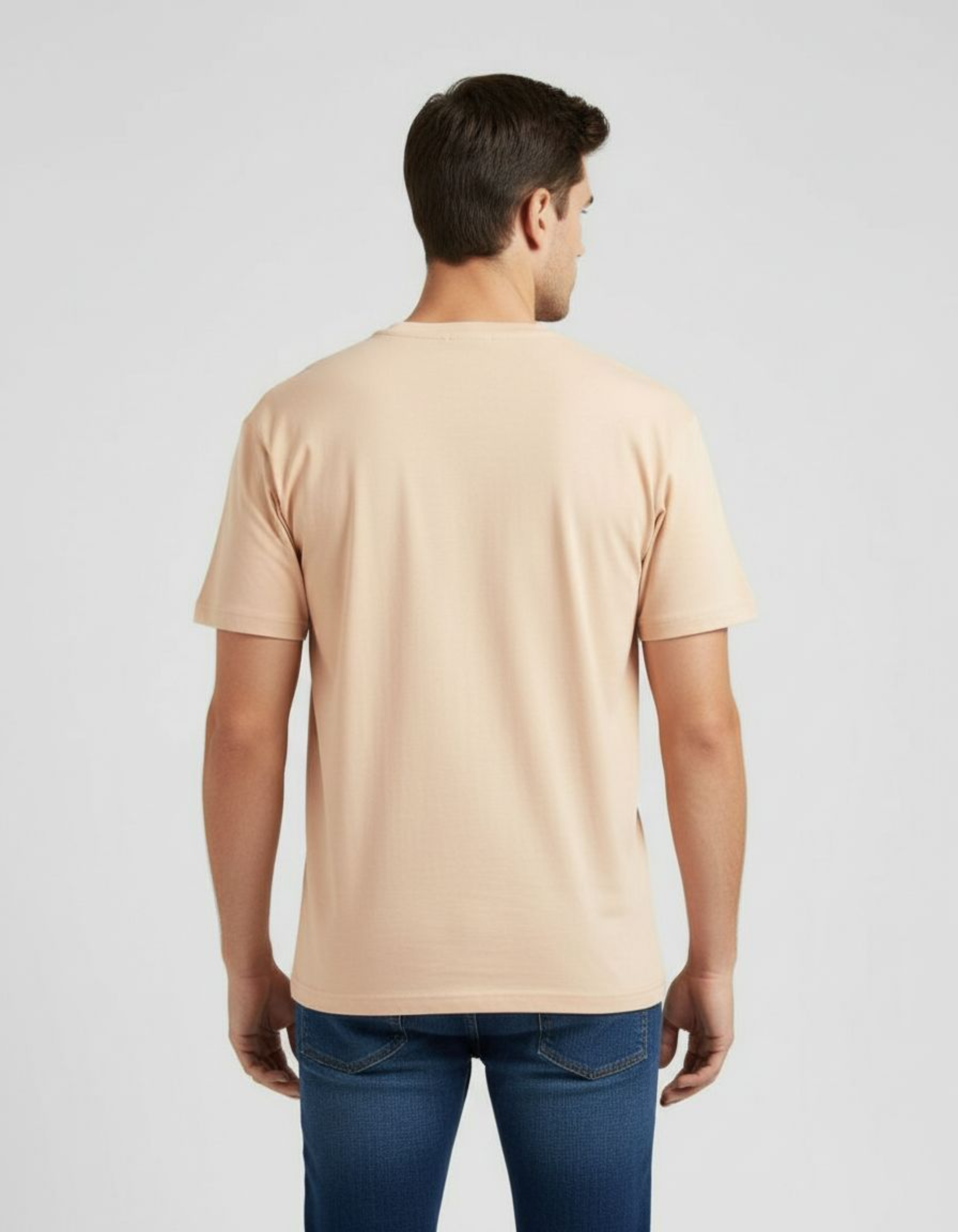Solid Peach Regular Fit T-Shirt