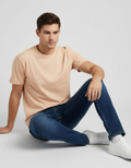 Solid Peach Regular Fit T-Shirt
