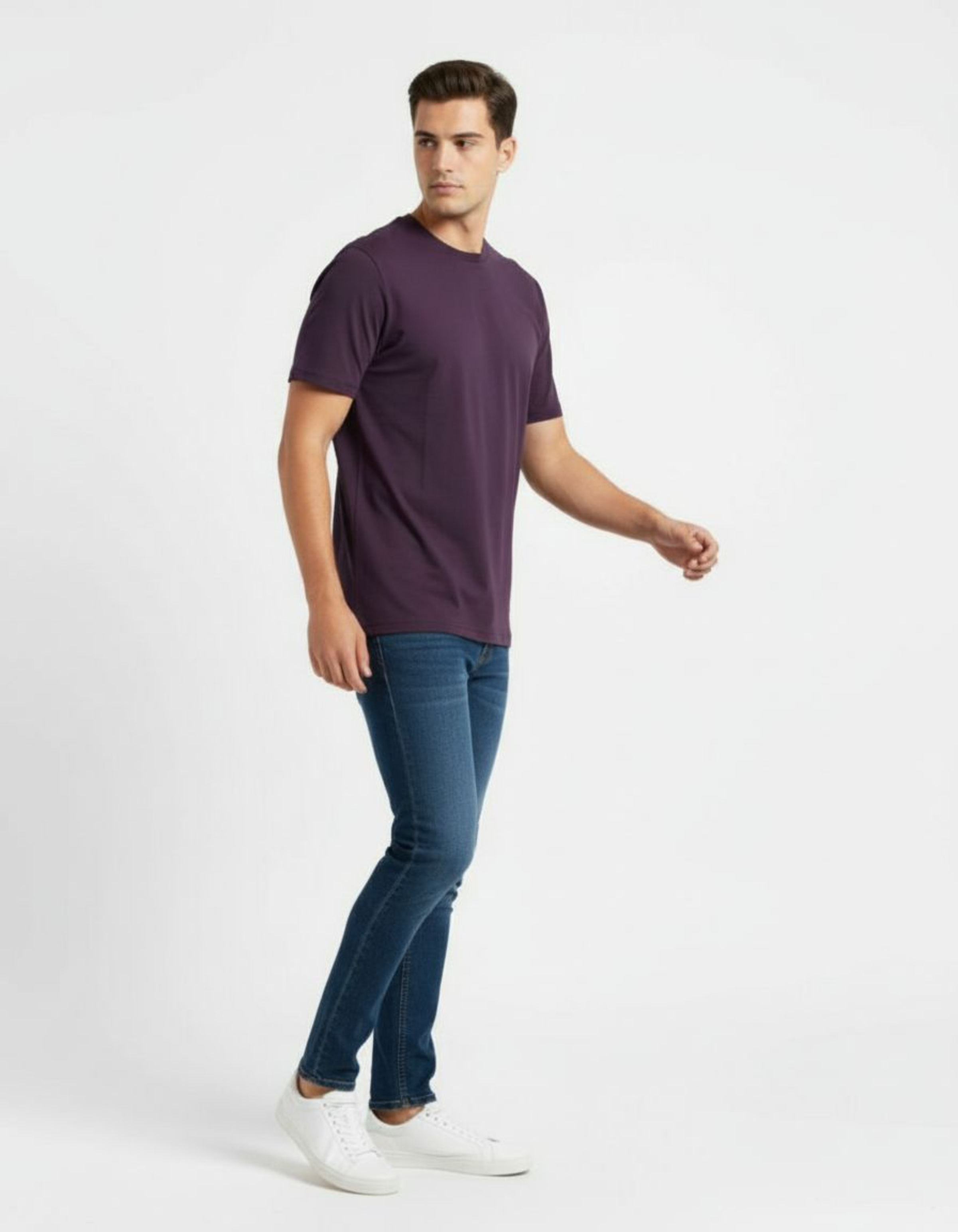 Solid Purple Regular Fit T-Shirt