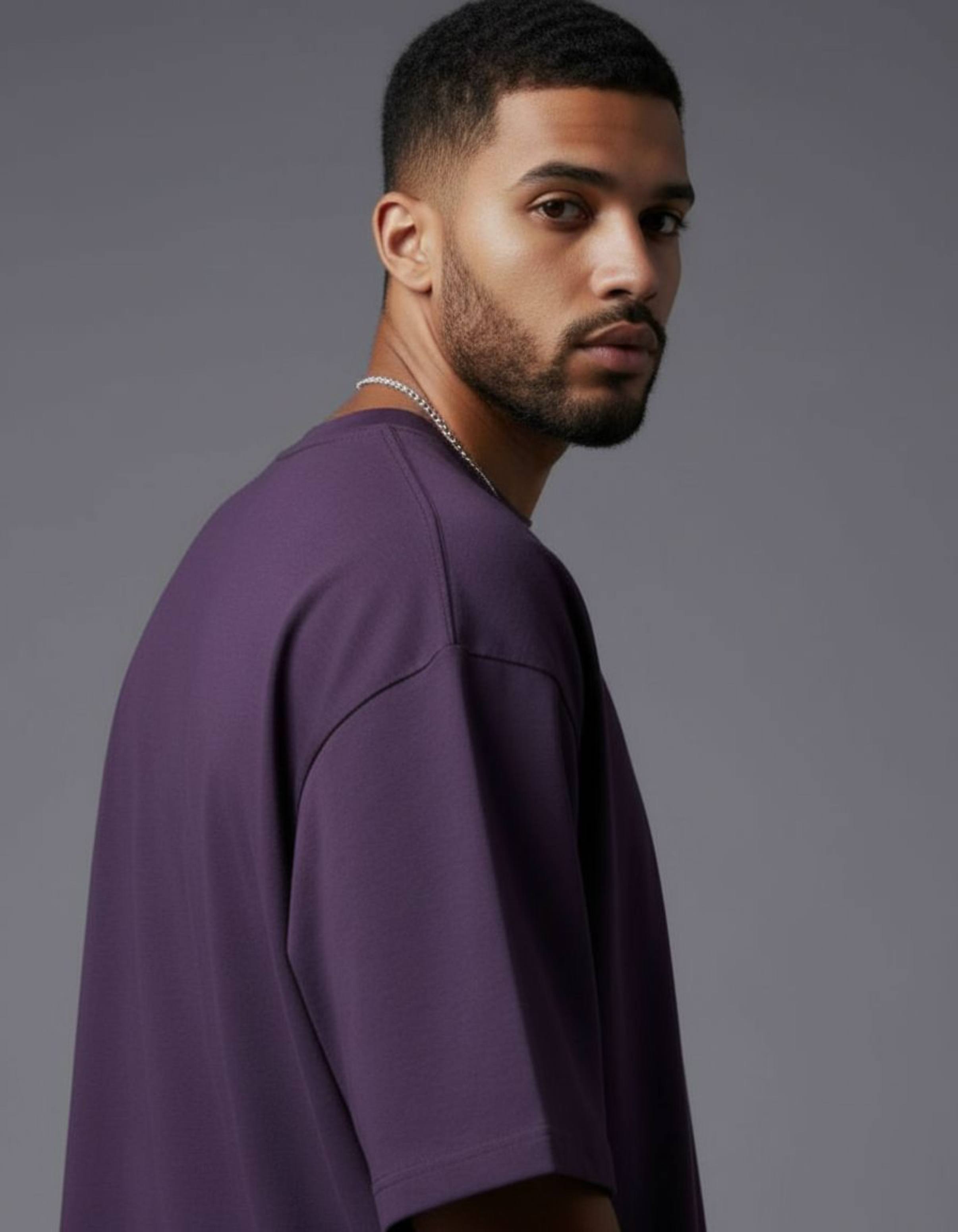 Solid Purple Oversized T-Shirt