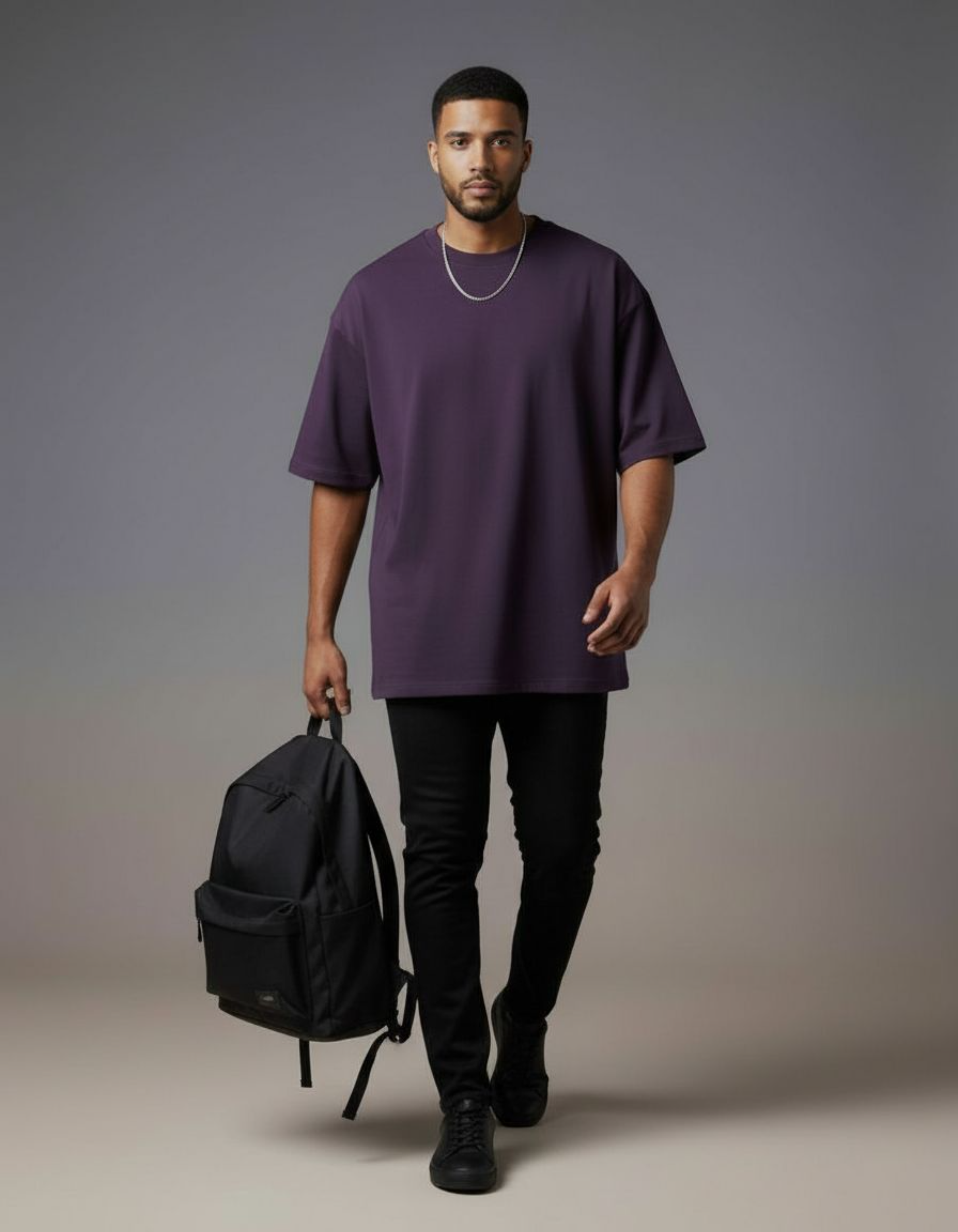 Solid Purple Oversized T-Shirt