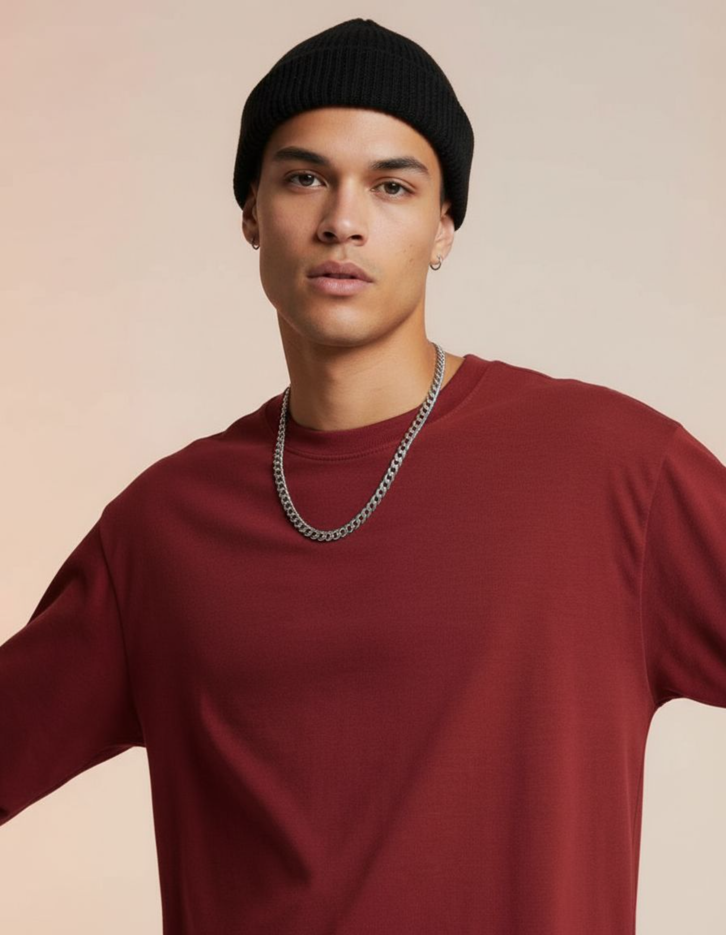 Solid Red Full Sleeve Regular Fit T-Shirt
