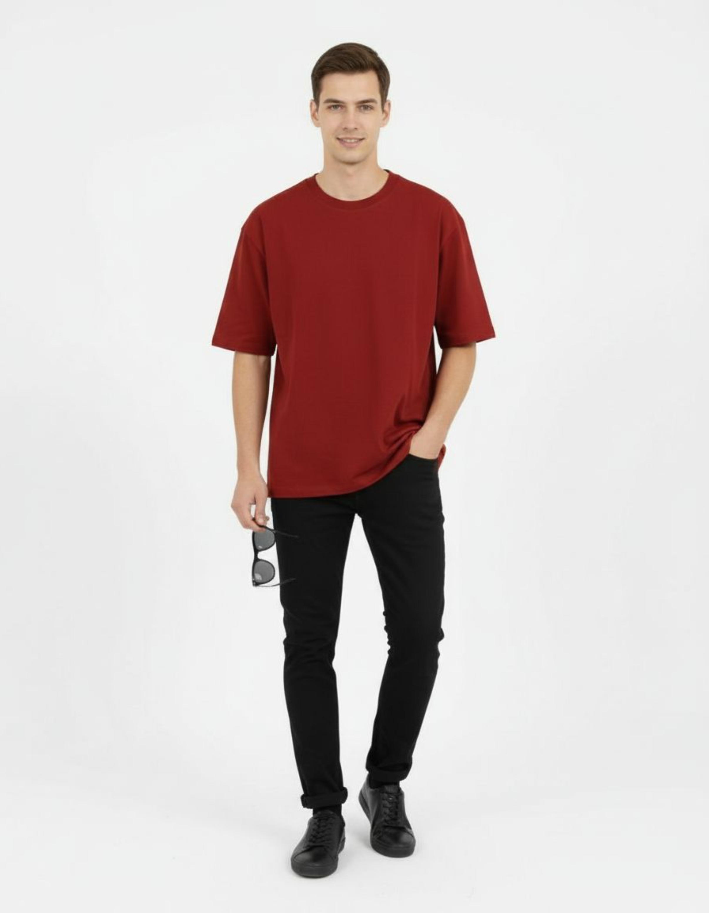 Solid Red Oversized T-Shirt