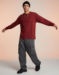 Solid Red Full Sleeve Regular Fit T-Shirt