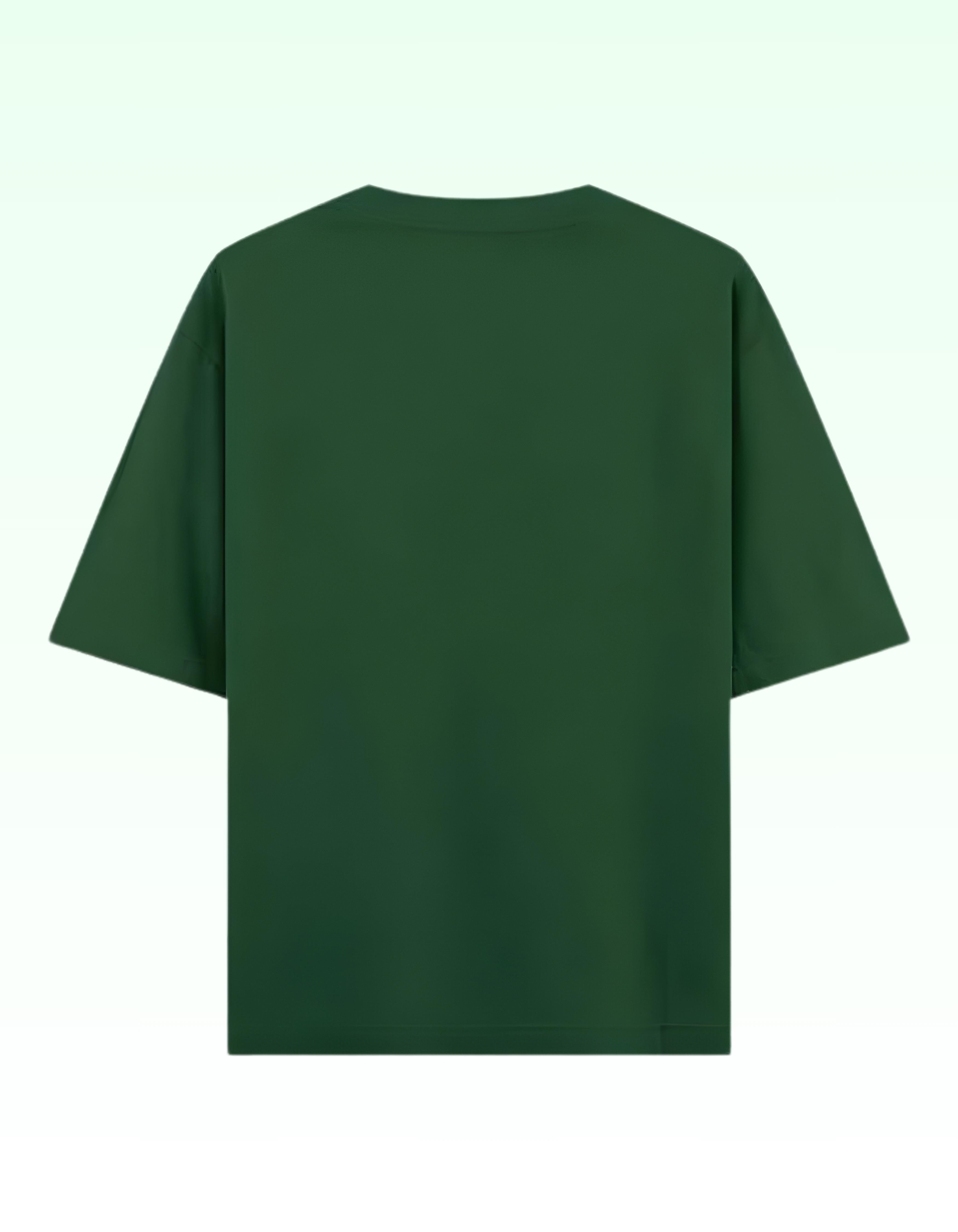 Bottle Green Respect the Locals Oversized Typography T-Shirt