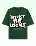 Bottle Green Respect the Locals Oversized Typography T-Shirt
