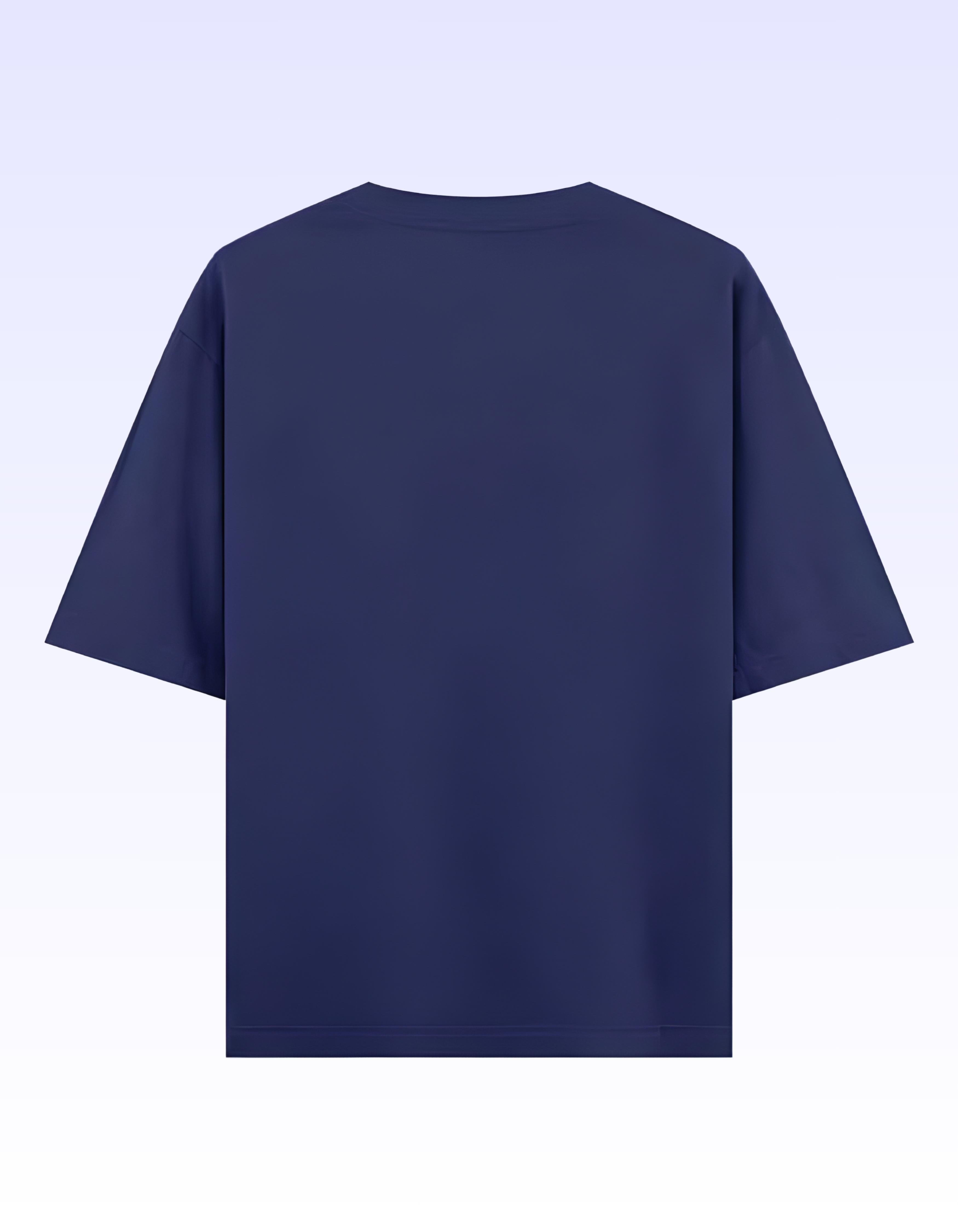 Royal Blue Respect the Locals Oversized Typography T-Shirt