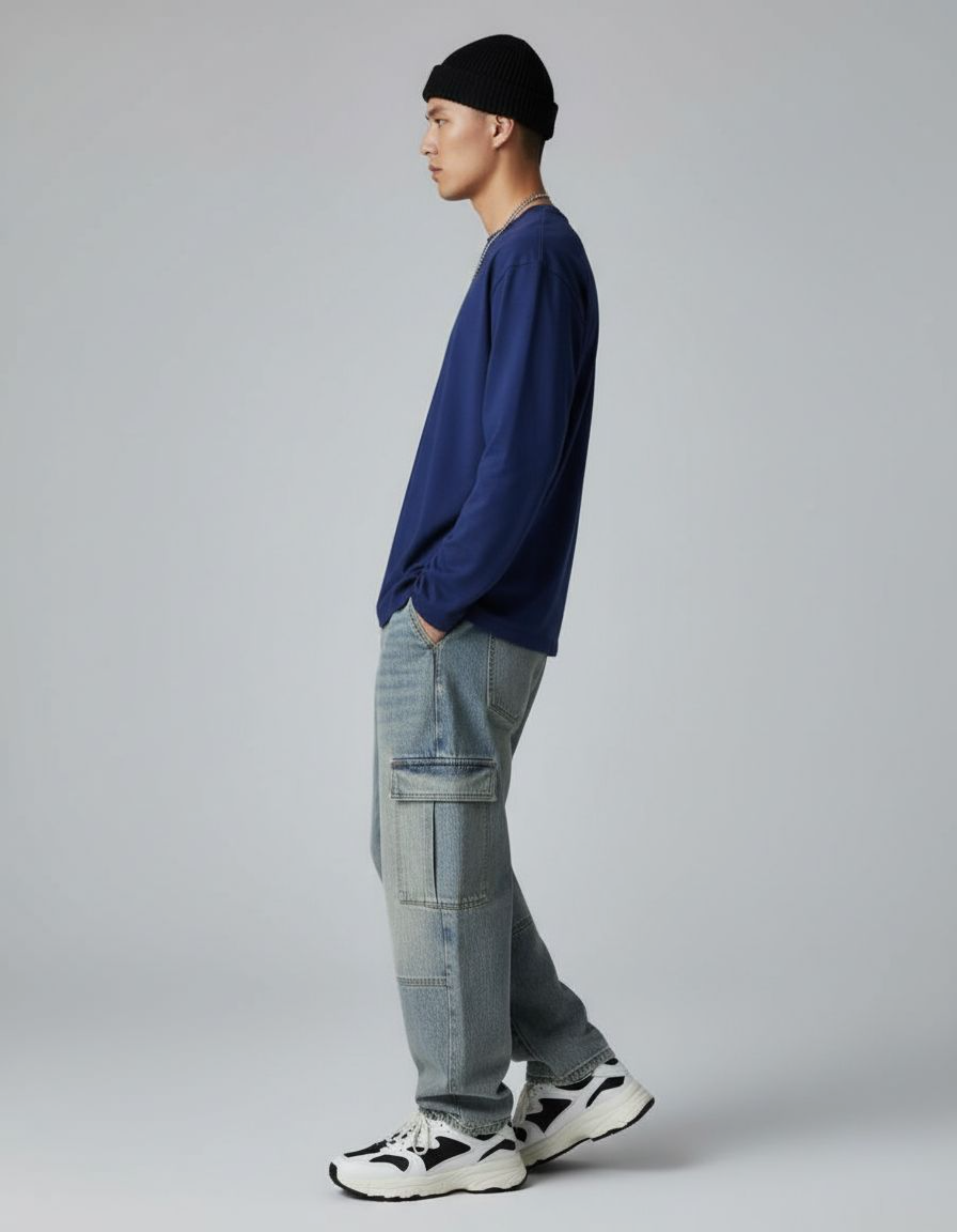 Solid Royal Blue Full Sleeve Regular Fit T-Shirt