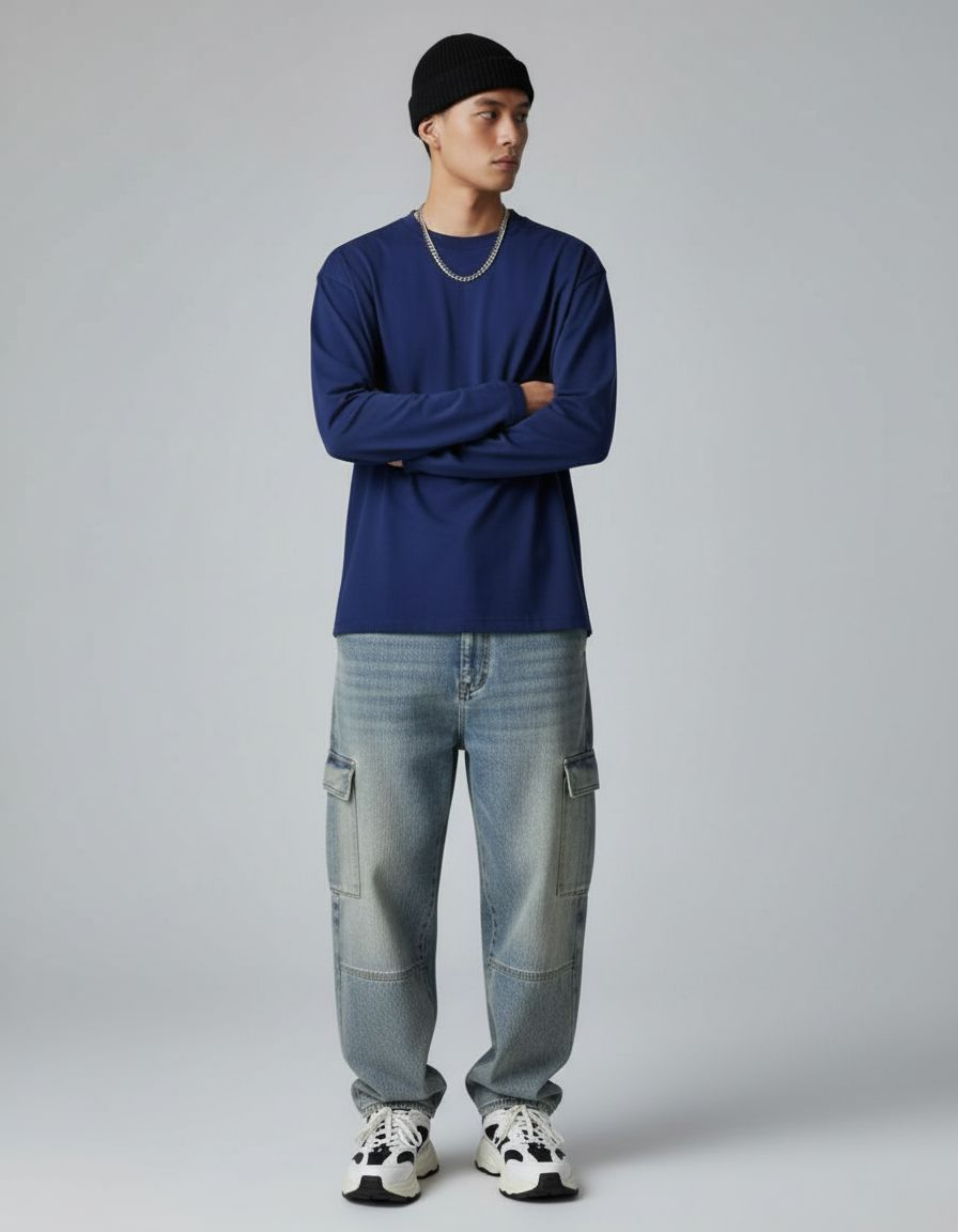 Solid Royal Blue Full Sleeve Regular Fit T-Shirt