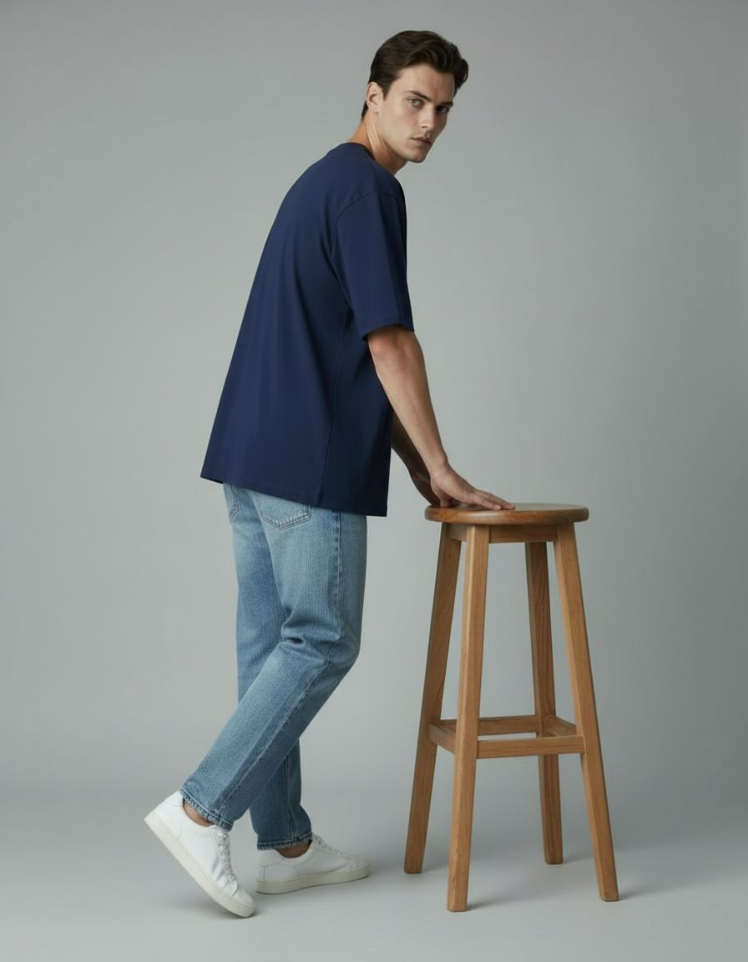 Solid Royal Blue Oversized T-Shirt