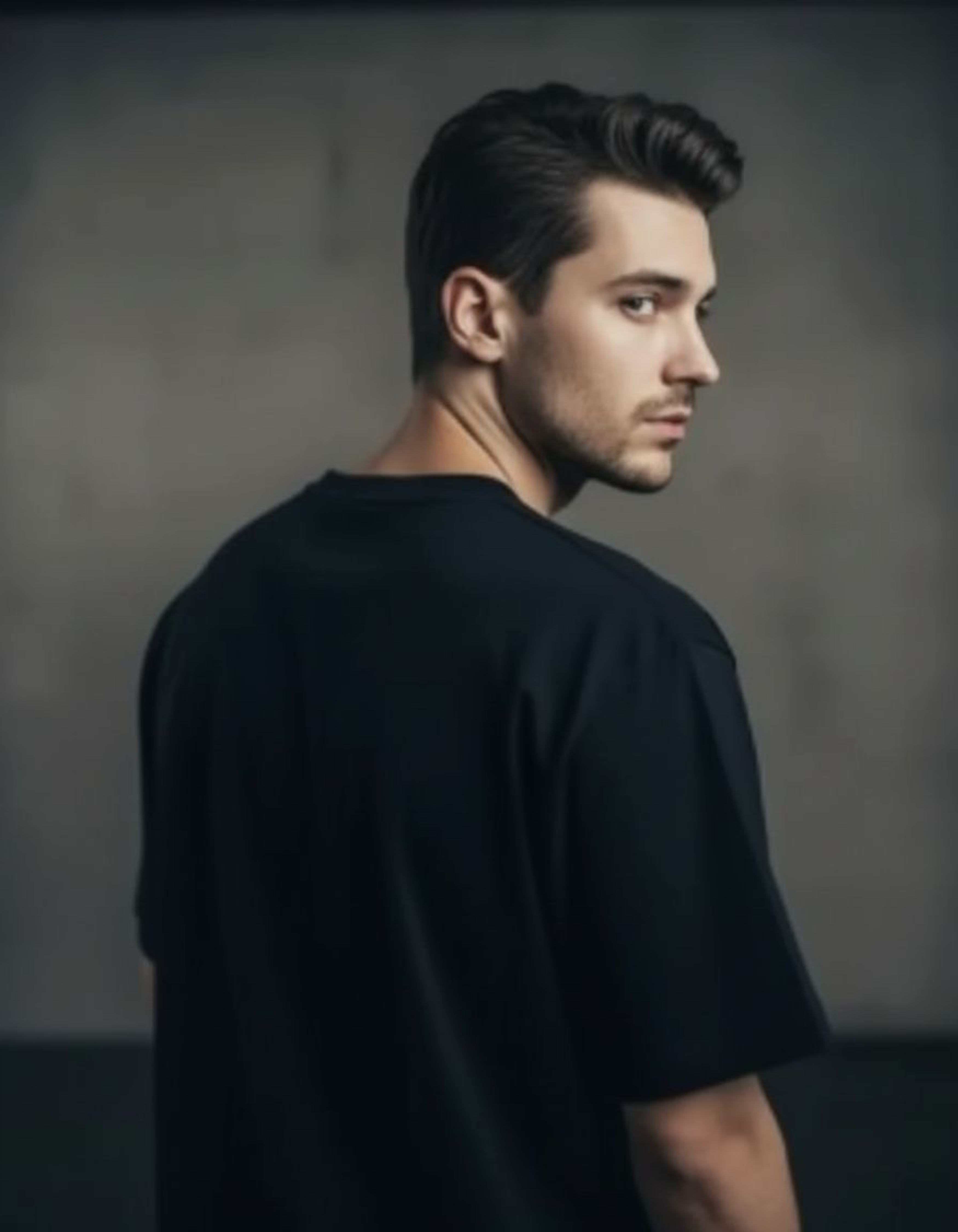 Navy Blue Self Made Oversized Typography T-Shirt