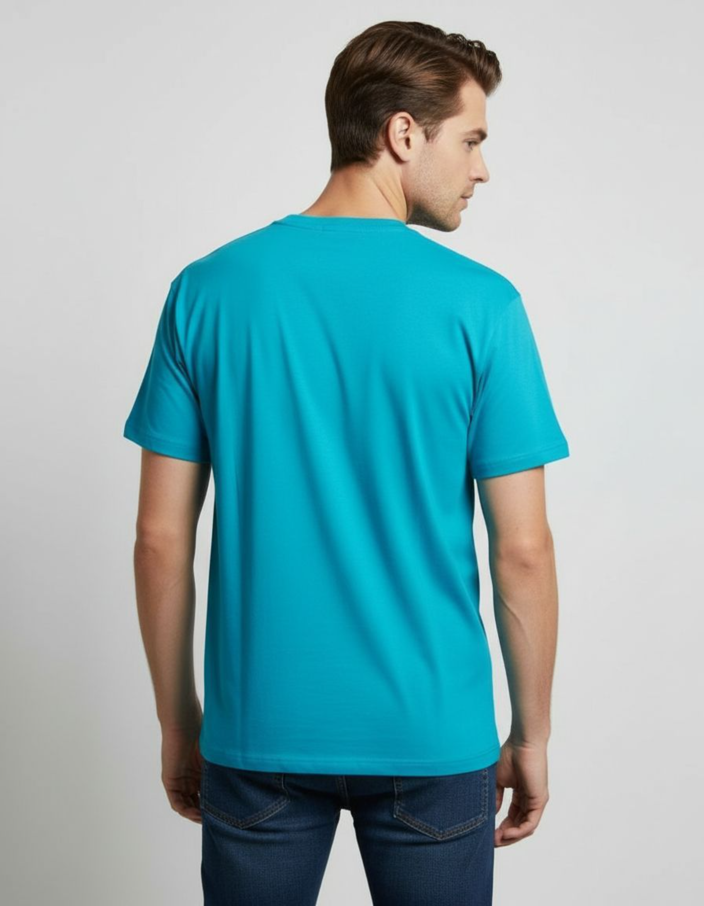 Solid Sky Blue Regular Fit T-Shirt