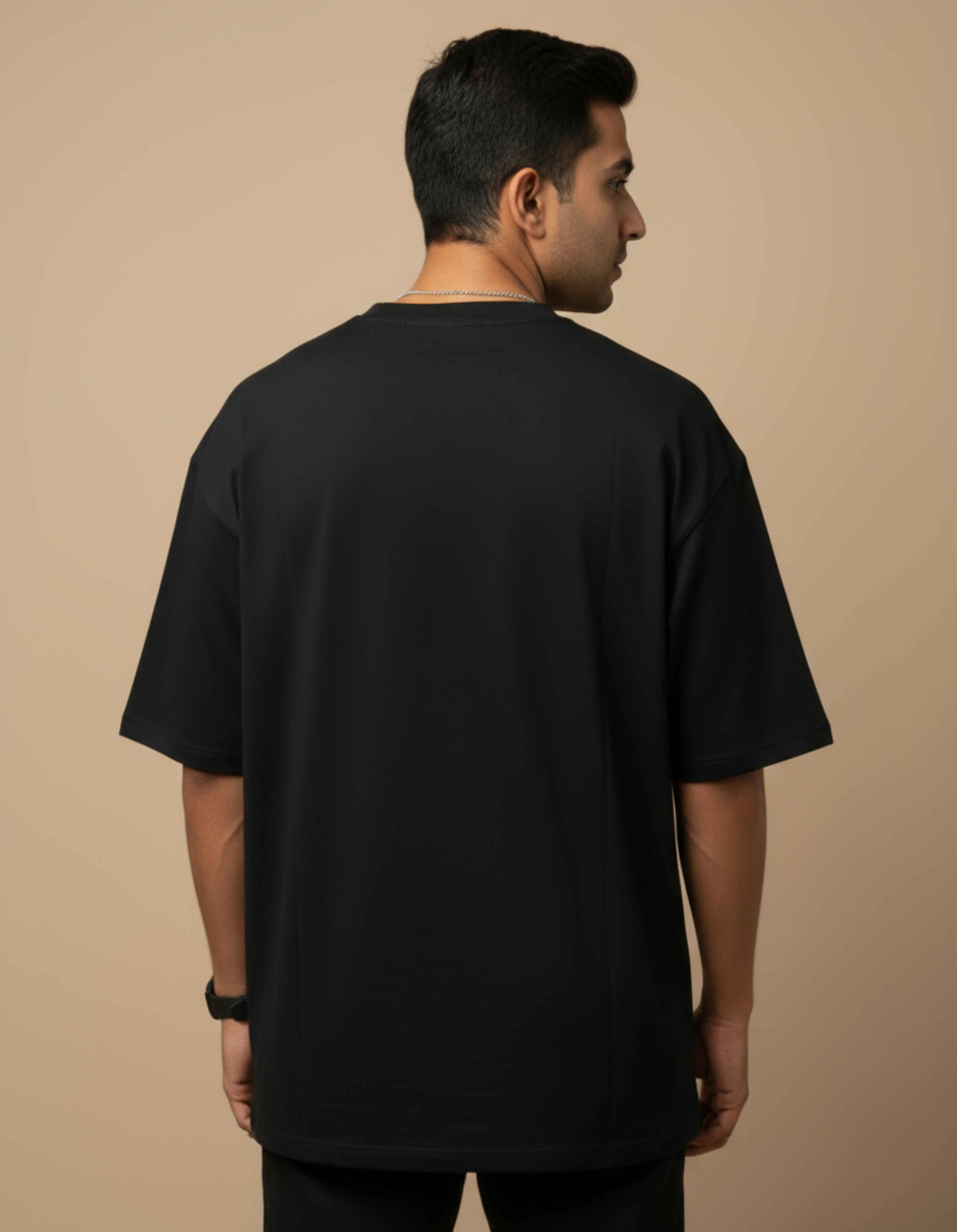 Black Spartan Printed Oversized T-Shirt