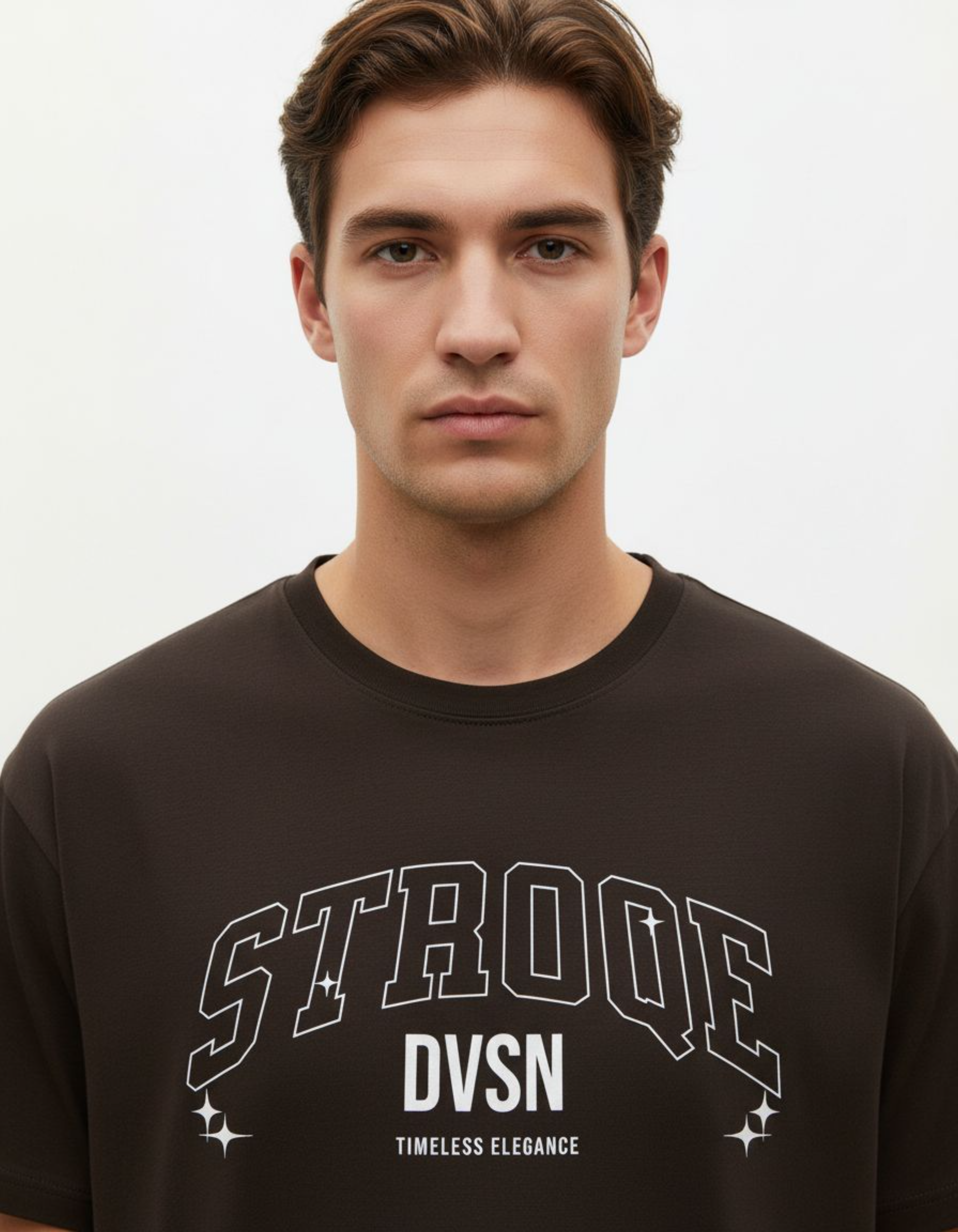 Coffee Brown Stroqe Dvsn Typography T-Shirt