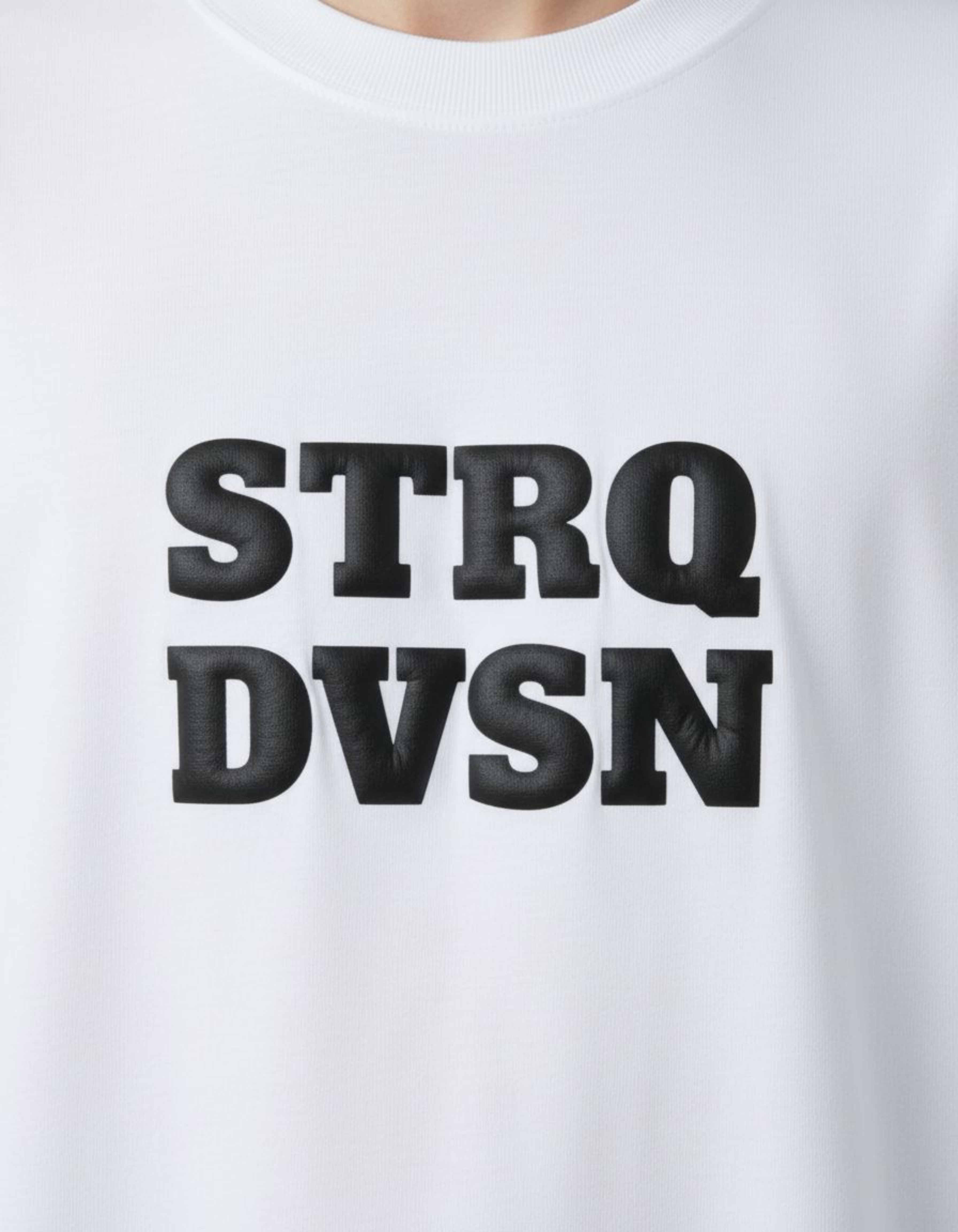 White STRQ DVSN Oversized Puff Print T-Shirt