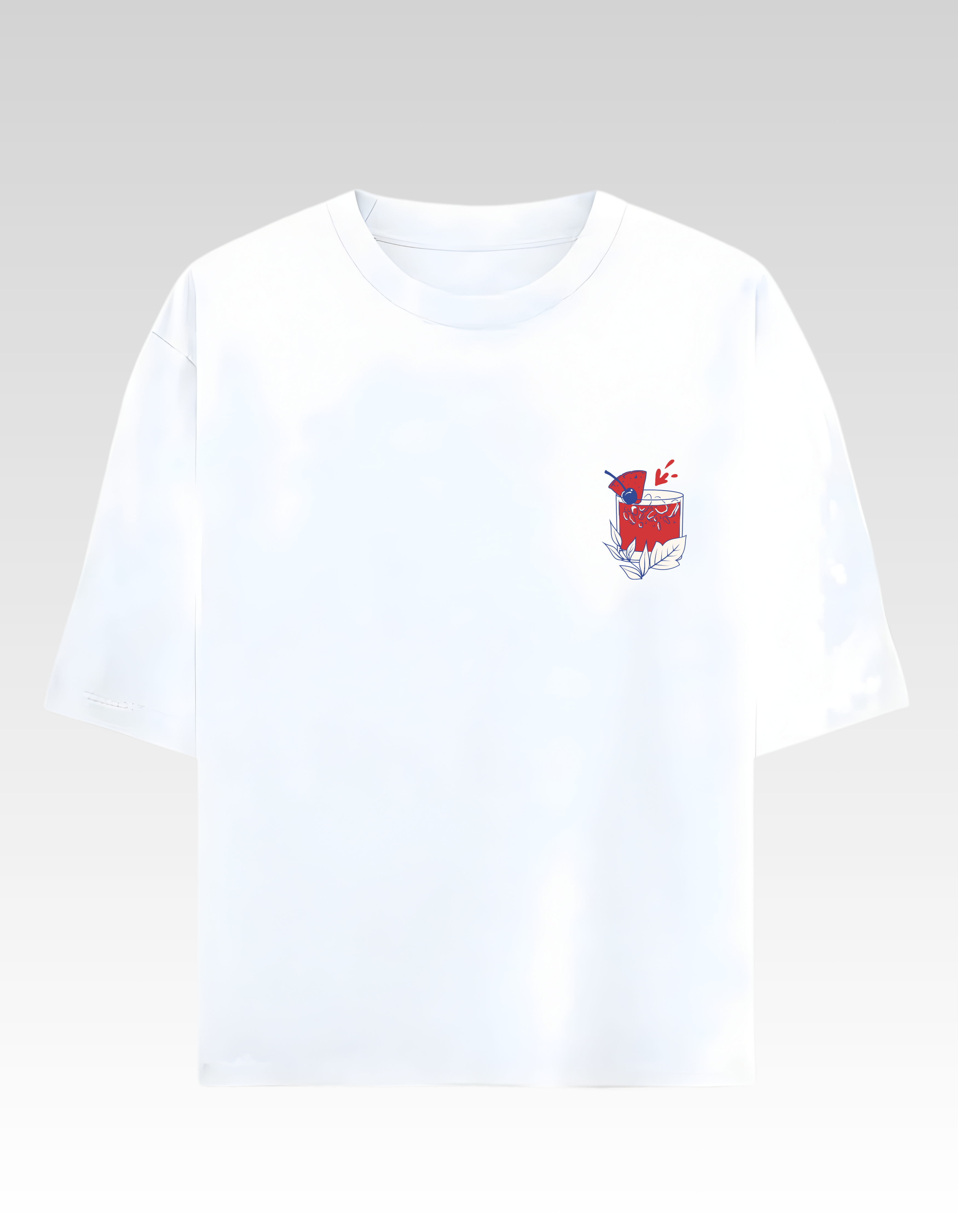 White Summer Time Oversized Printed T-Shirt