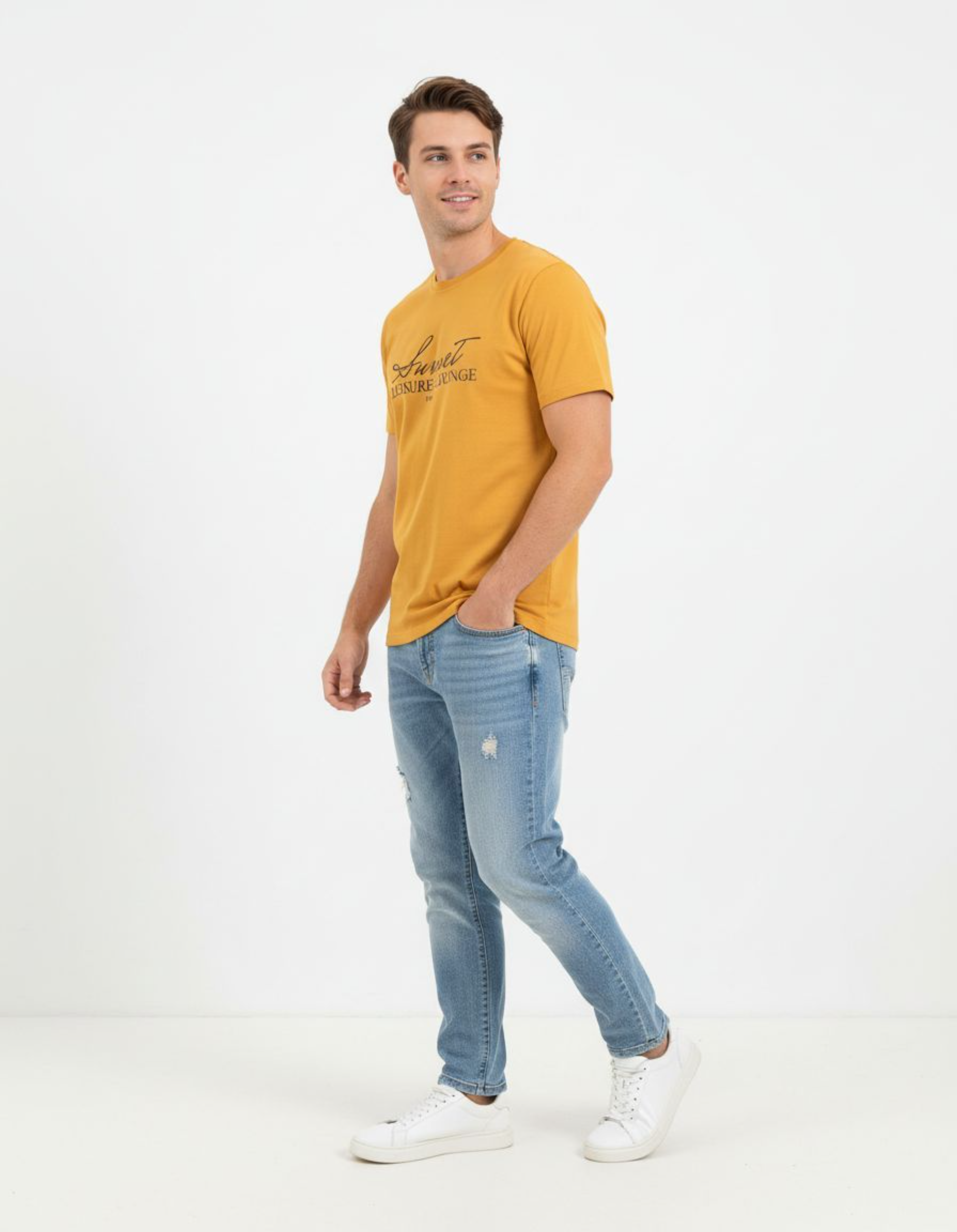 Golden Yellow Sunset Typography T-Shirt