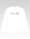White Swiss Alps Printed Oversized Sweatshirt