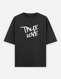Black True Love Oversized Puff Print T-Shirt