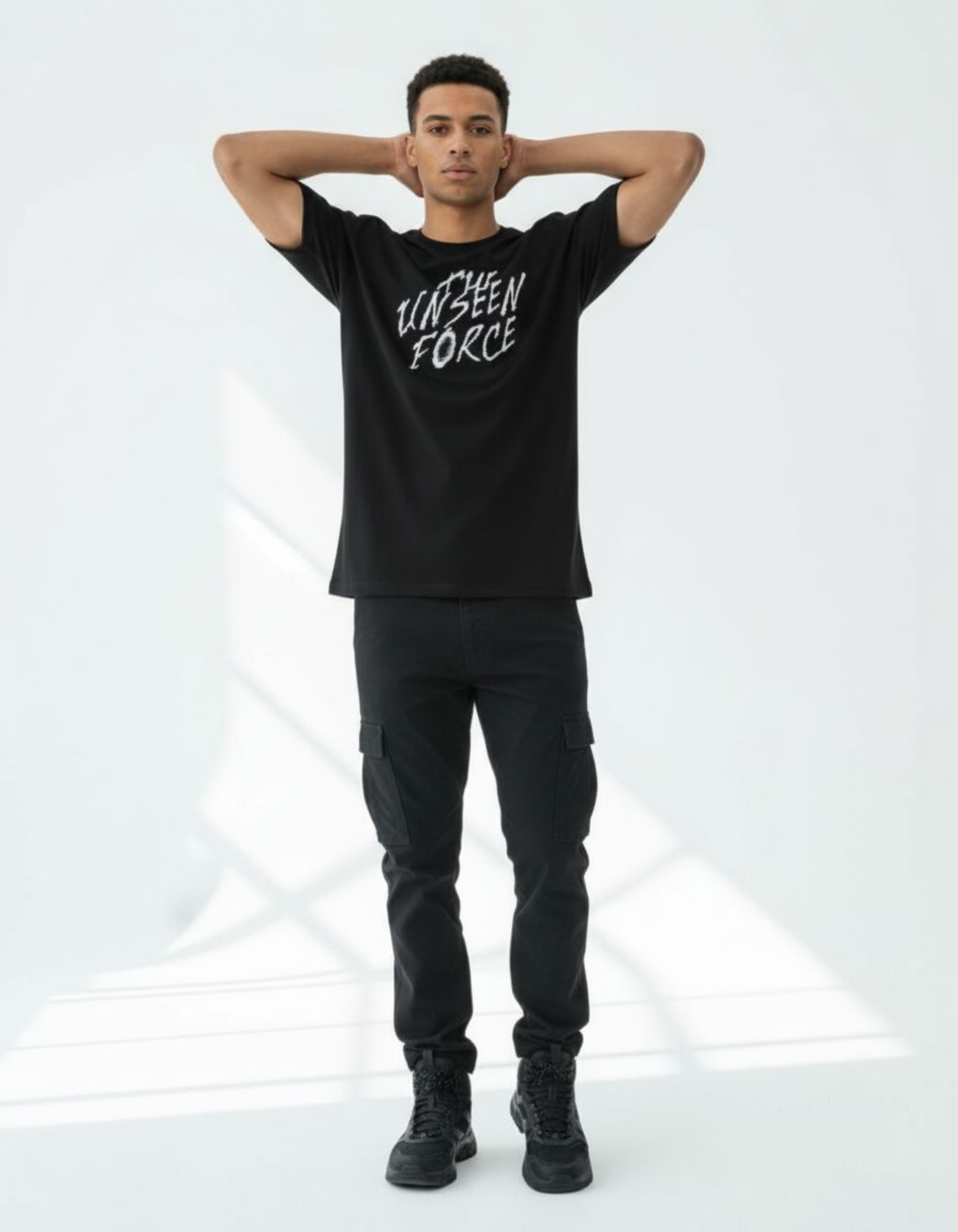 Black The Unseen Force Typography T-Shirt