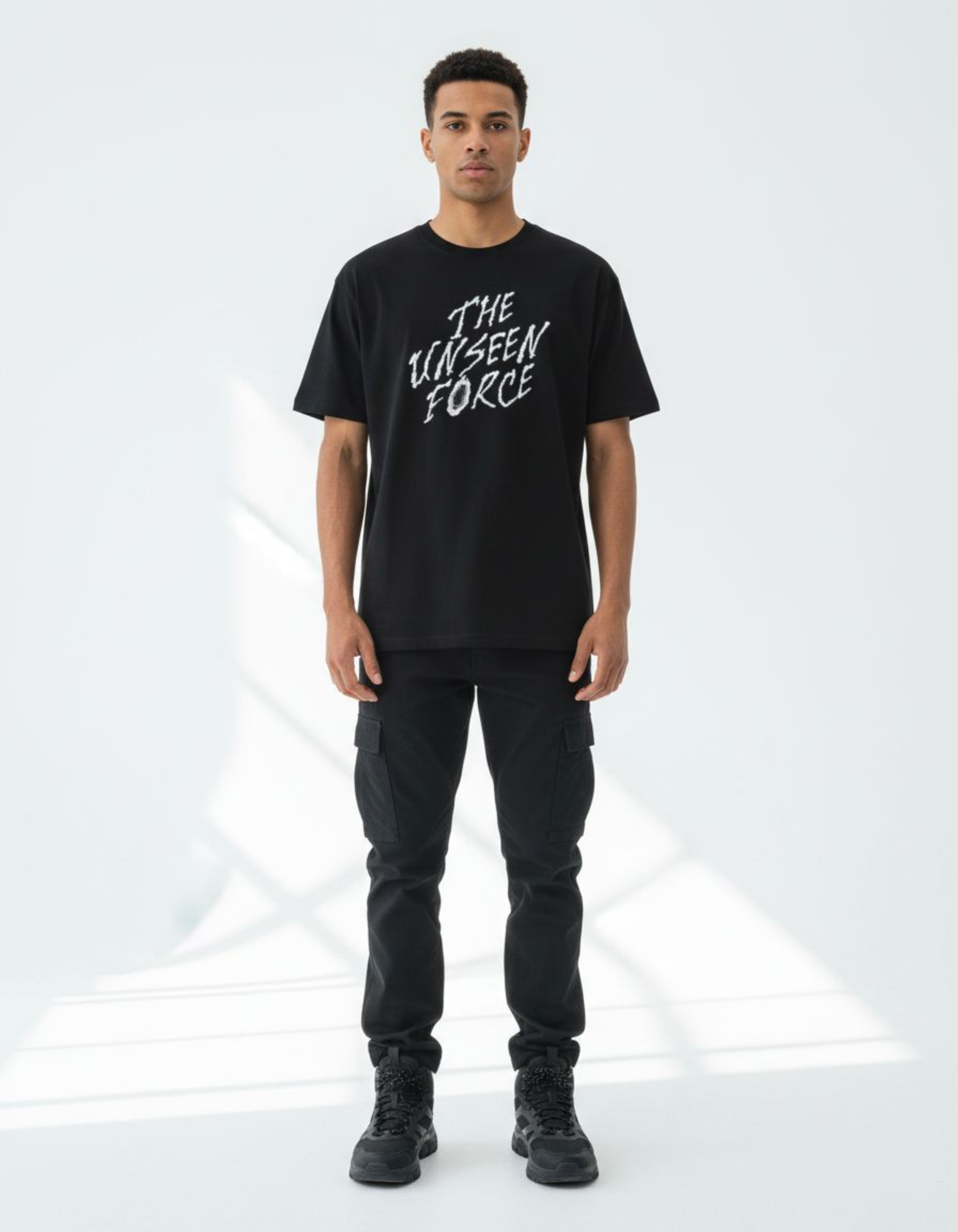 Black The Unseen Force Typography T-Shirt