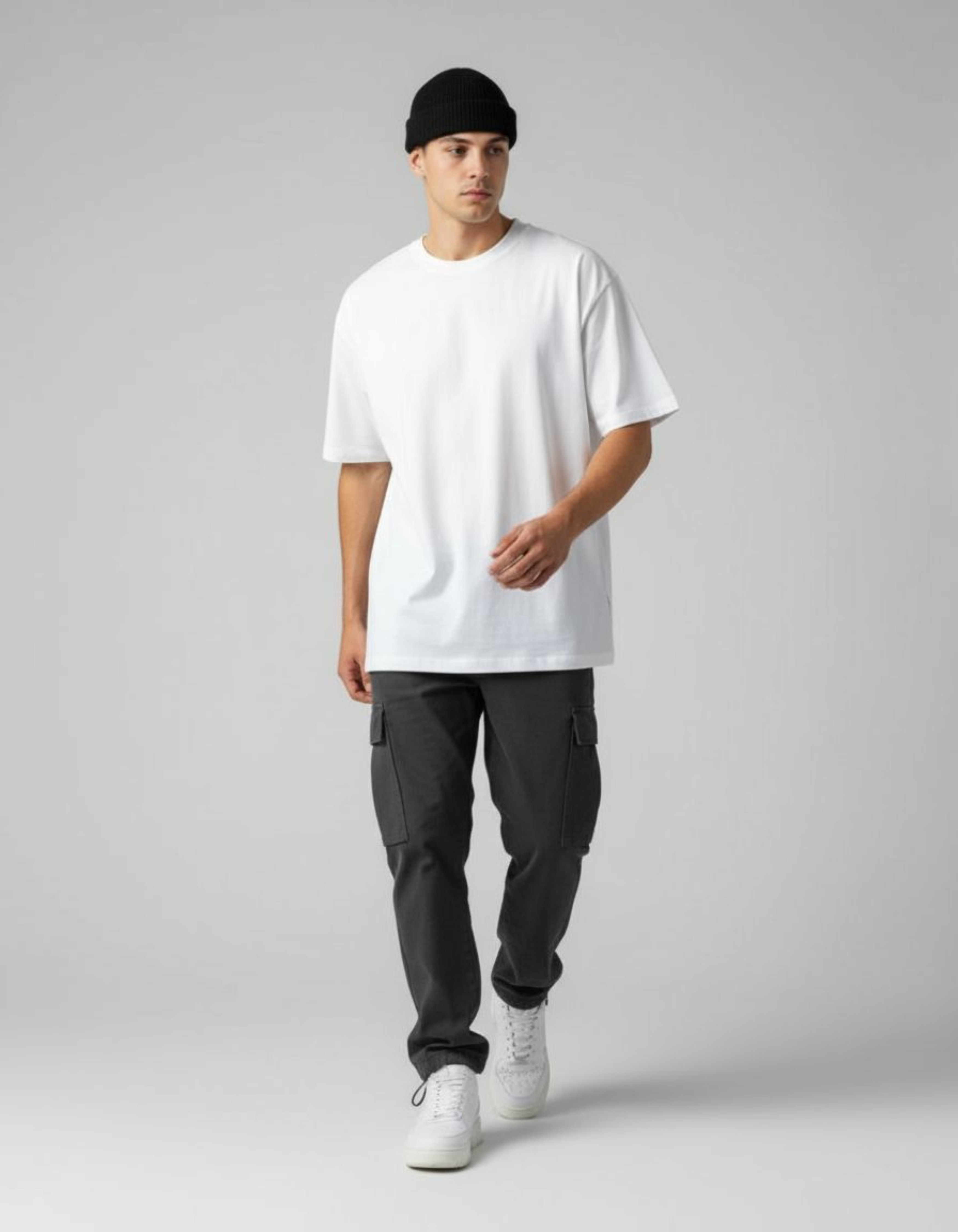 White Venomous Oversized Typography T-Shirt