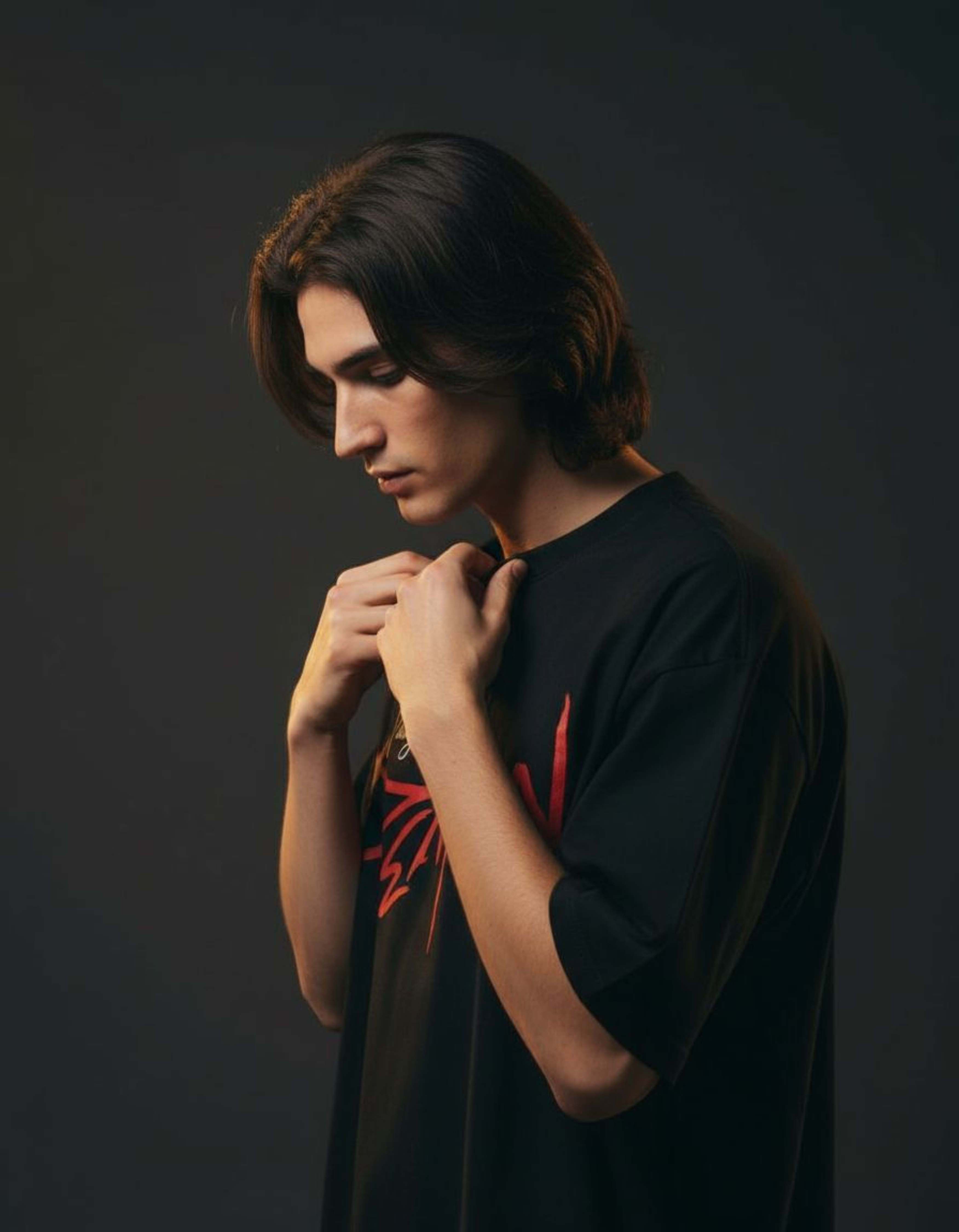 Black Vibing with My Demon Oversized Typography T-Shirt