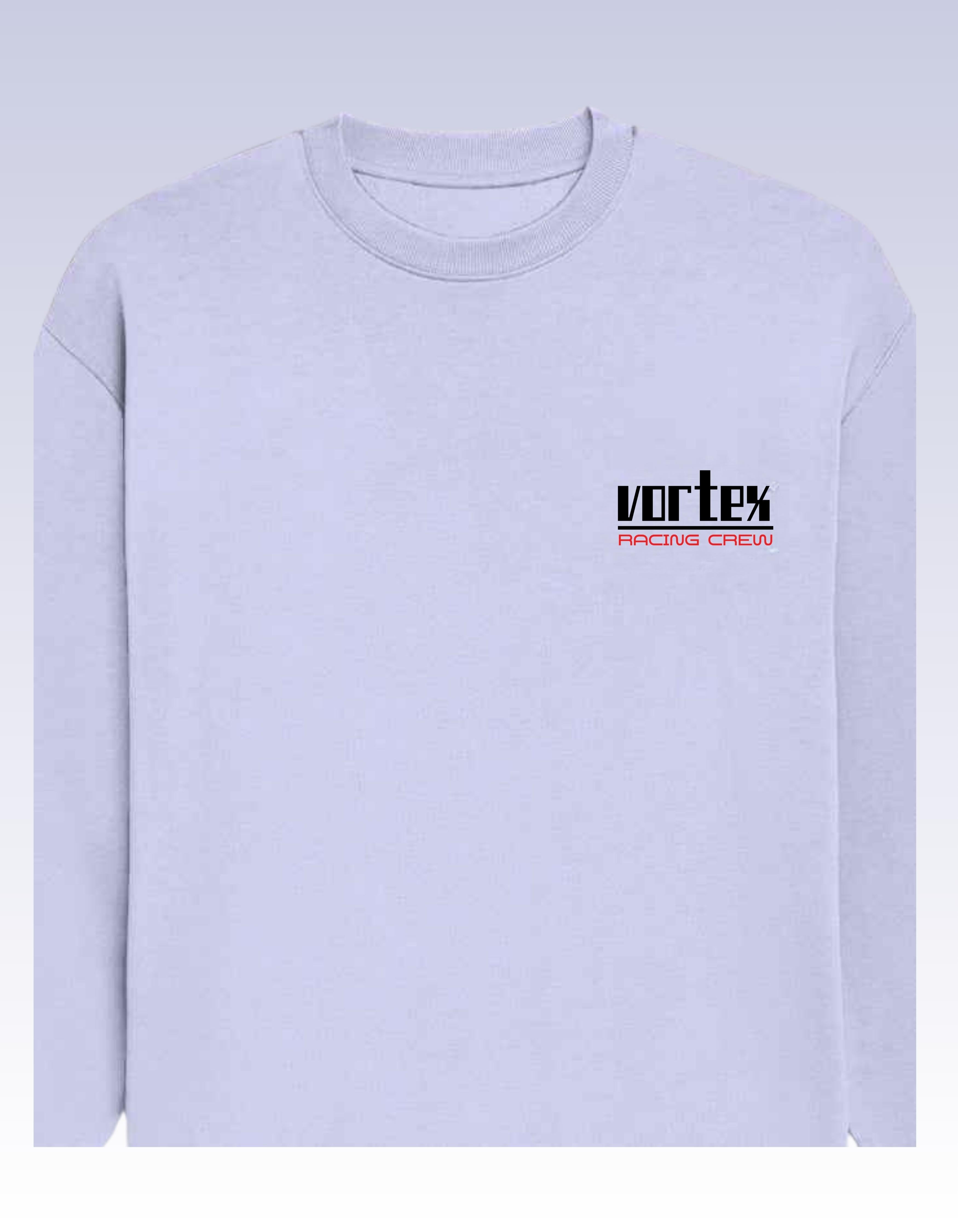 Lavender Vortex Recing Crew Printed Oversized Sweatshirt