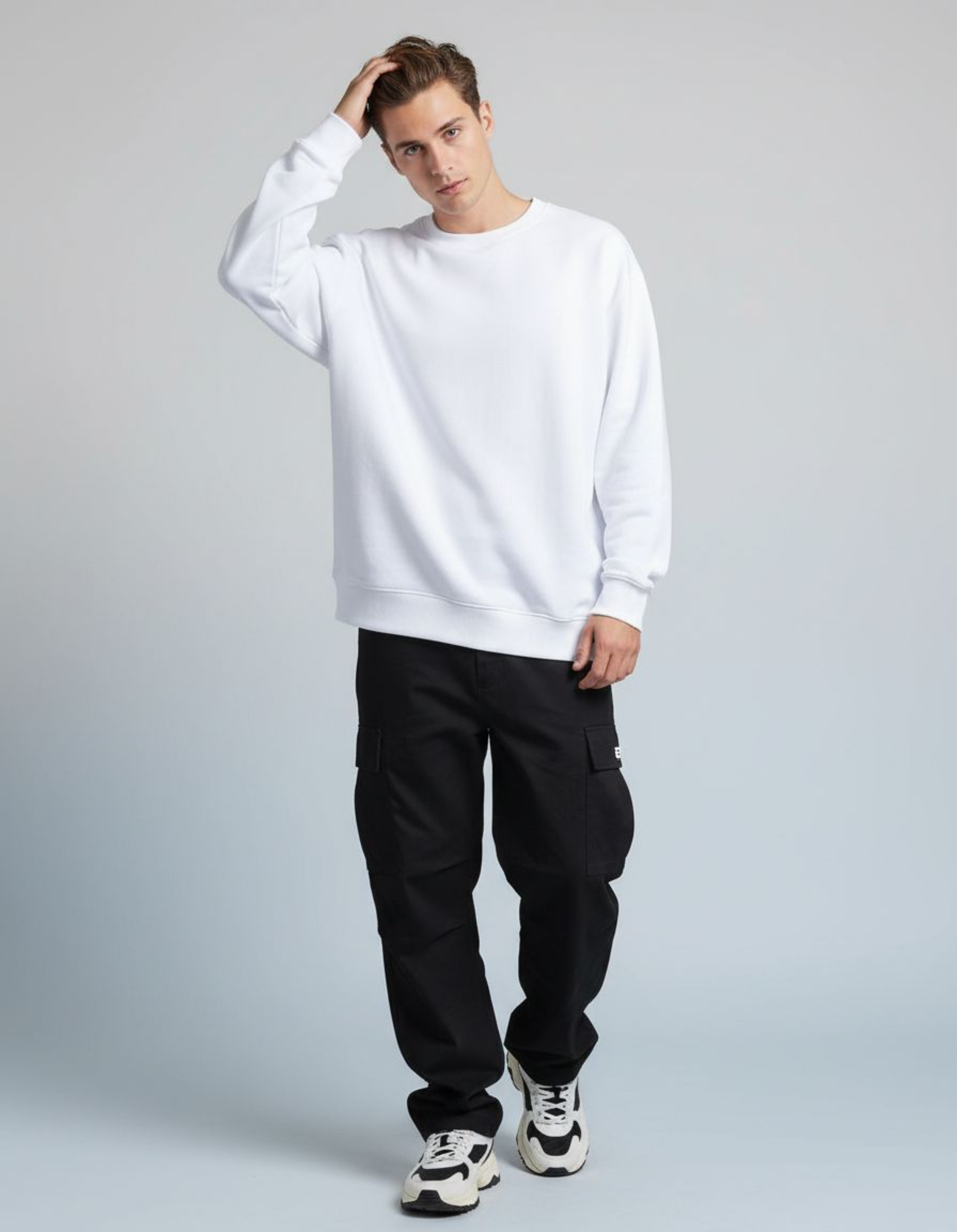 Solid White Oversized Sweatshirt