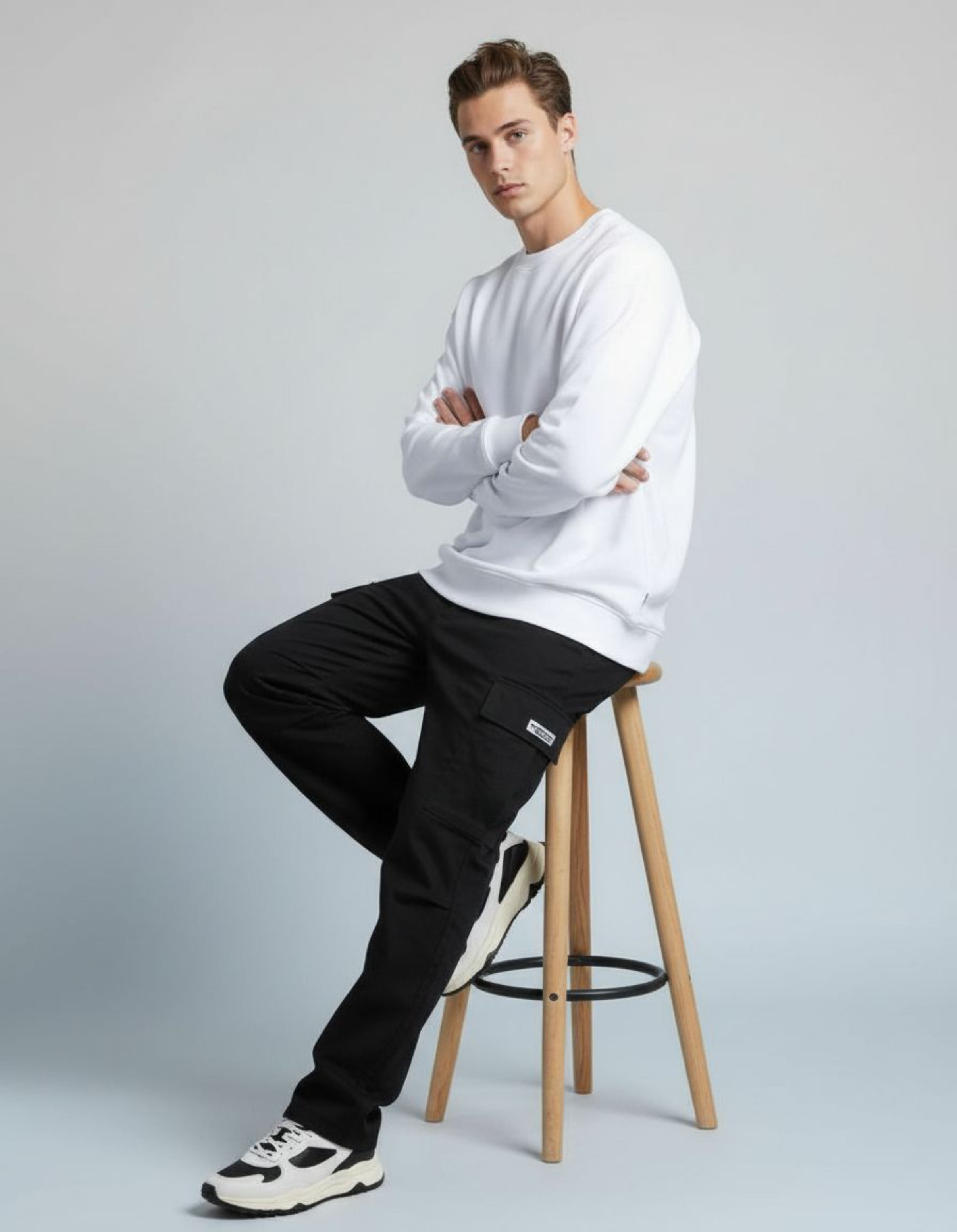 Solid White Oversized Sweatshirt