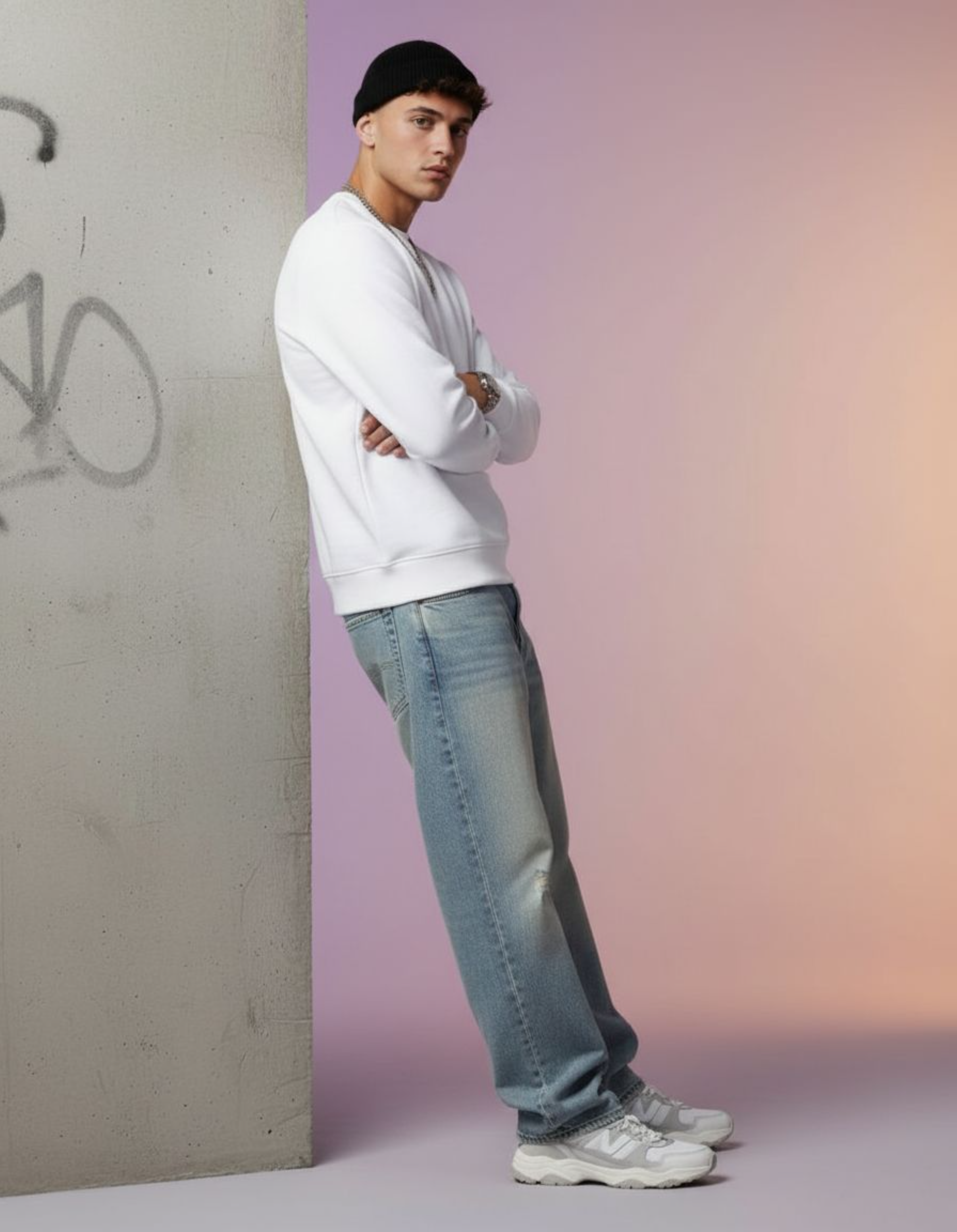 Solid White Sweatshirt