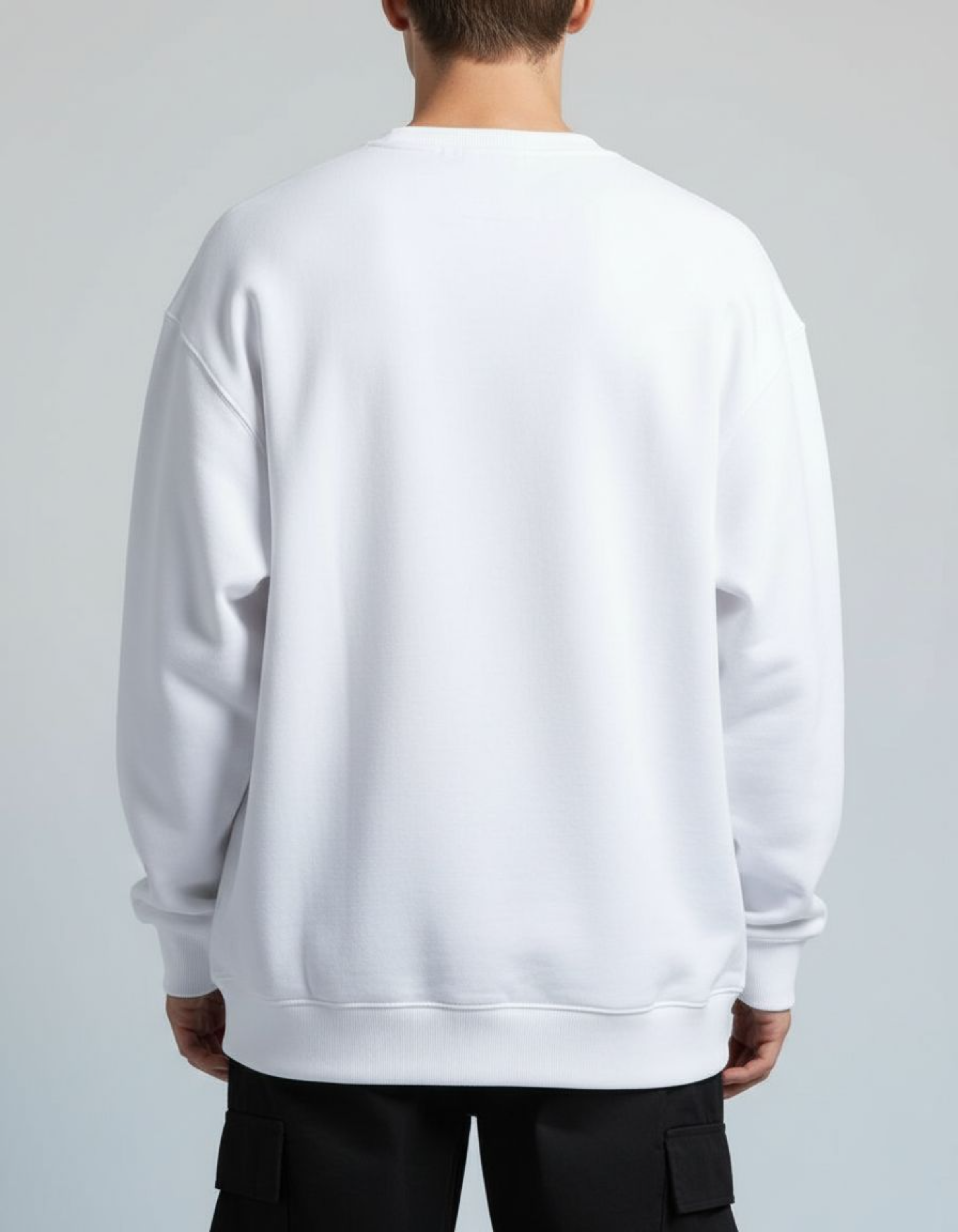 Solid White Oversized Sweatshirt