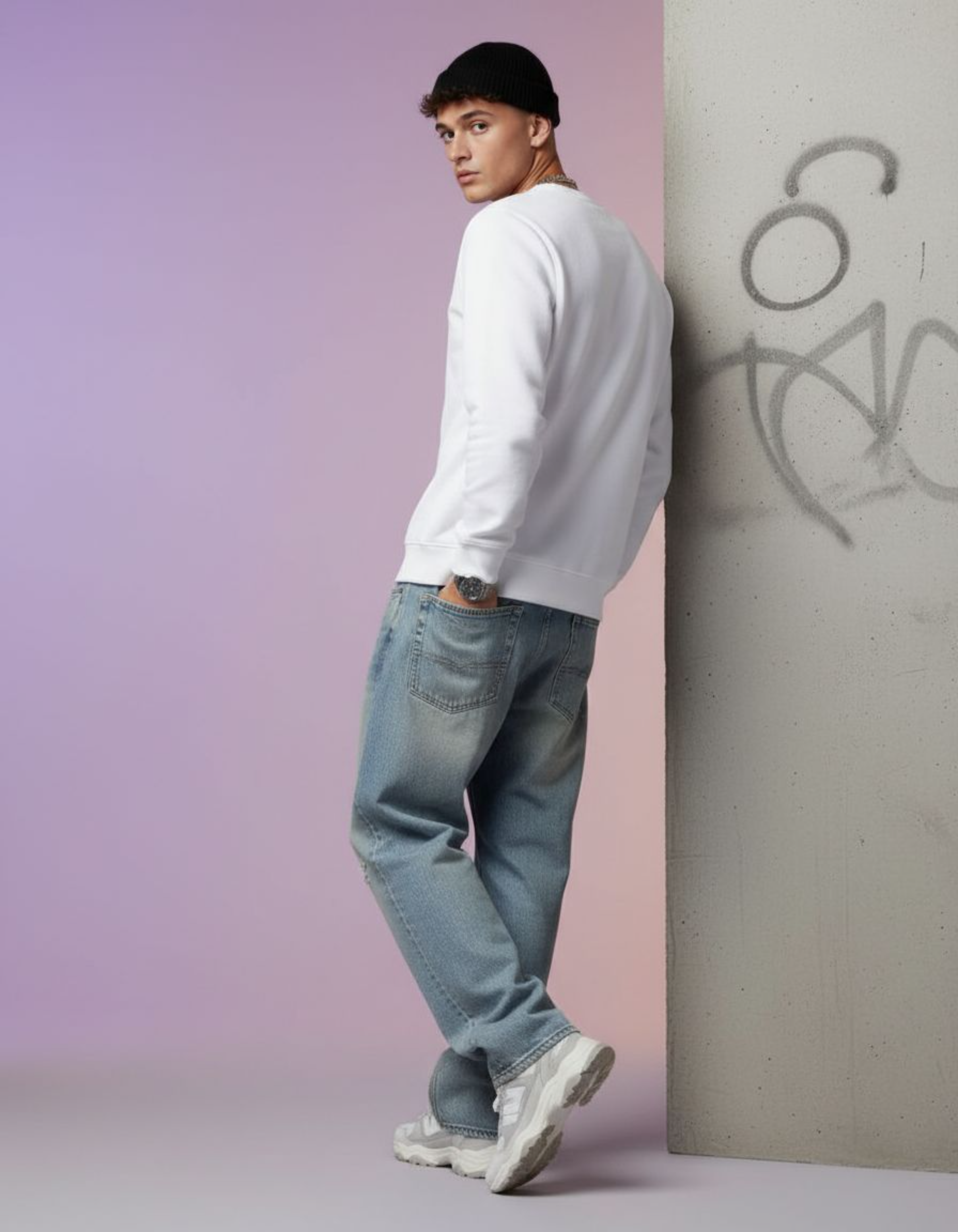 Solid White Sweatshirt