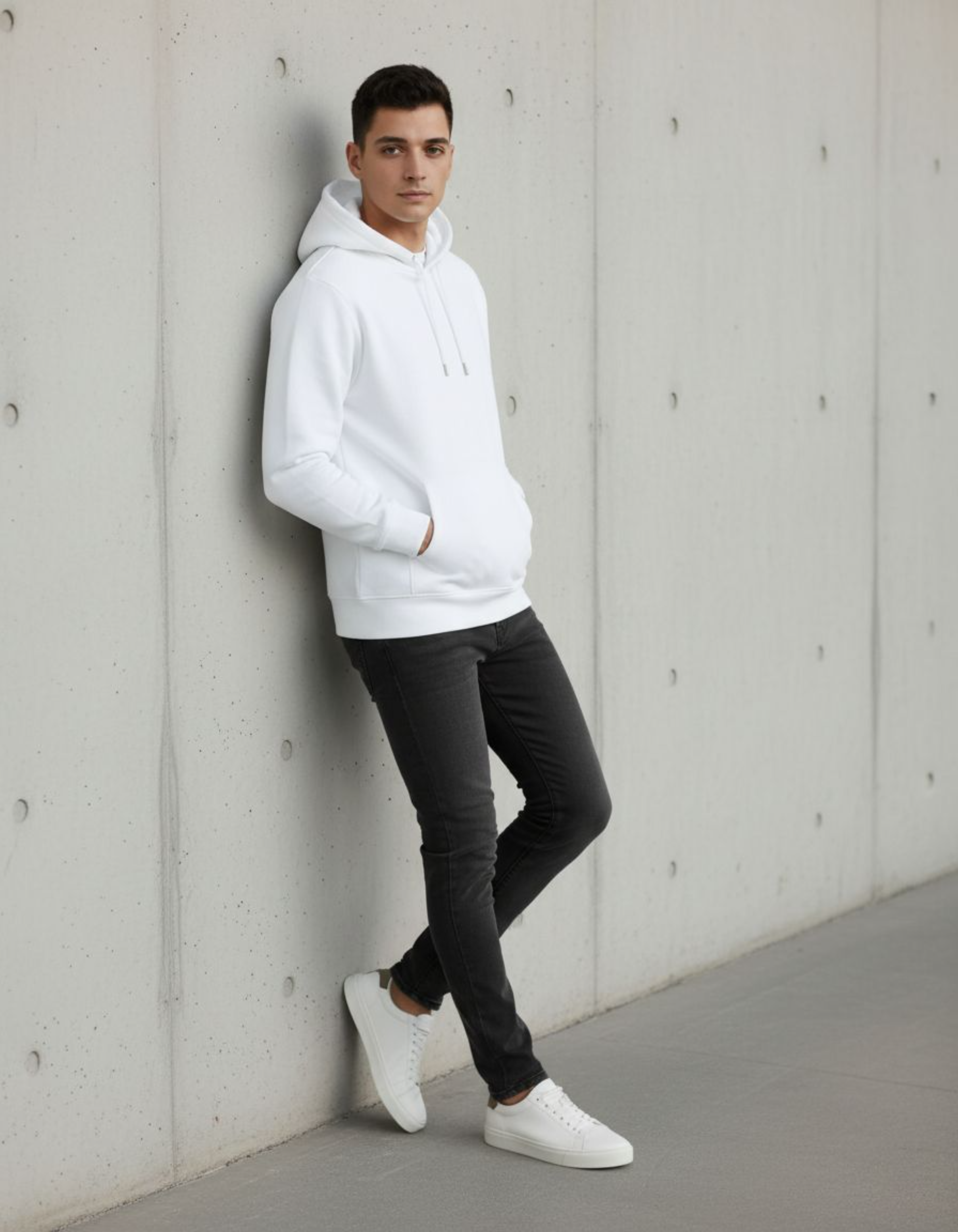 Solid White Hoodie