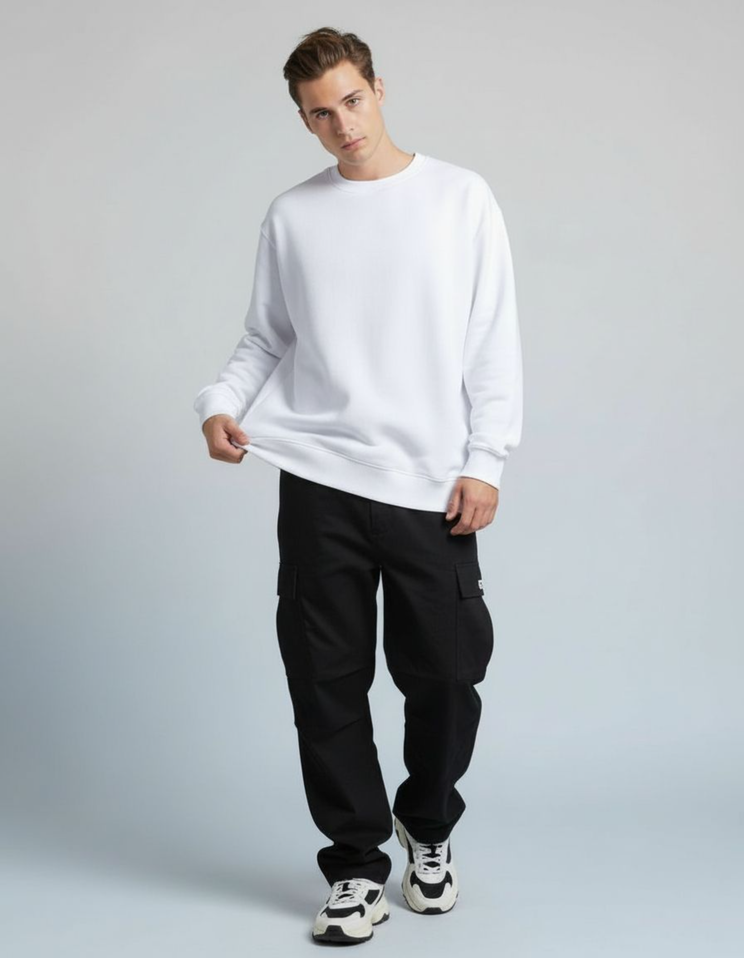 Solid White Oversized Sweatshirt