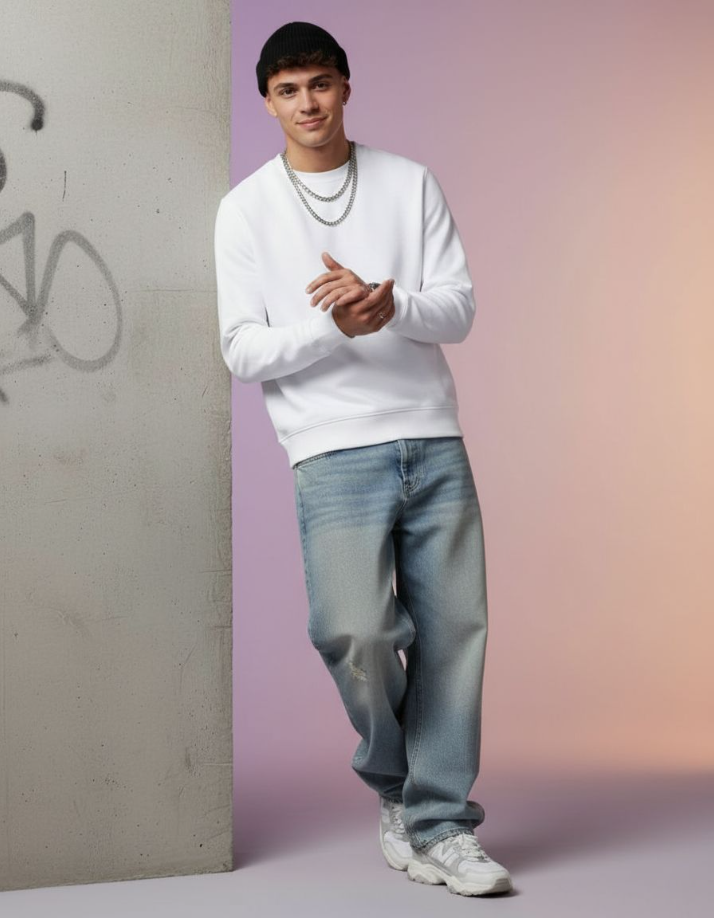 Solid White Sweatshirt