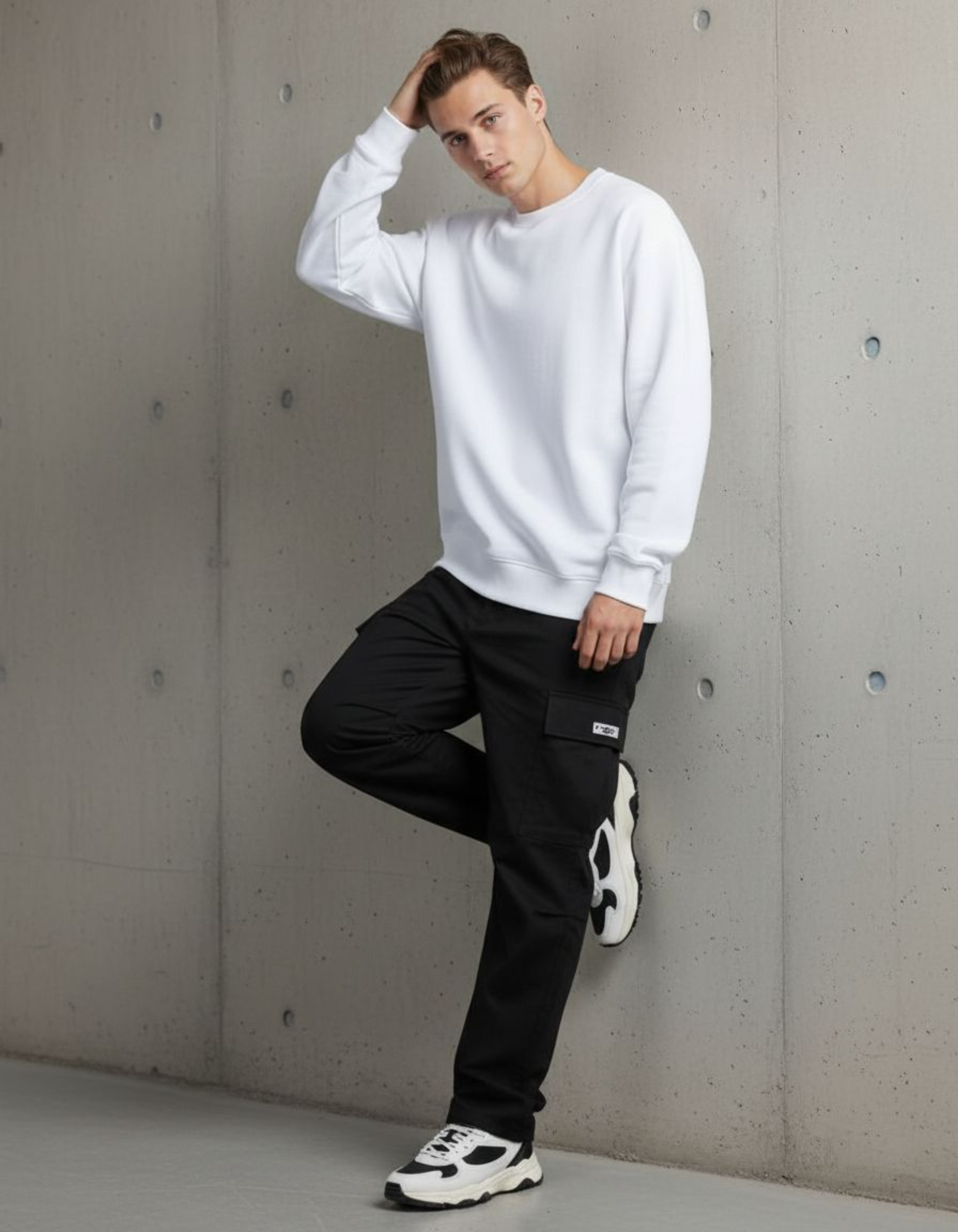 Solid White Oversized Sweatshirt