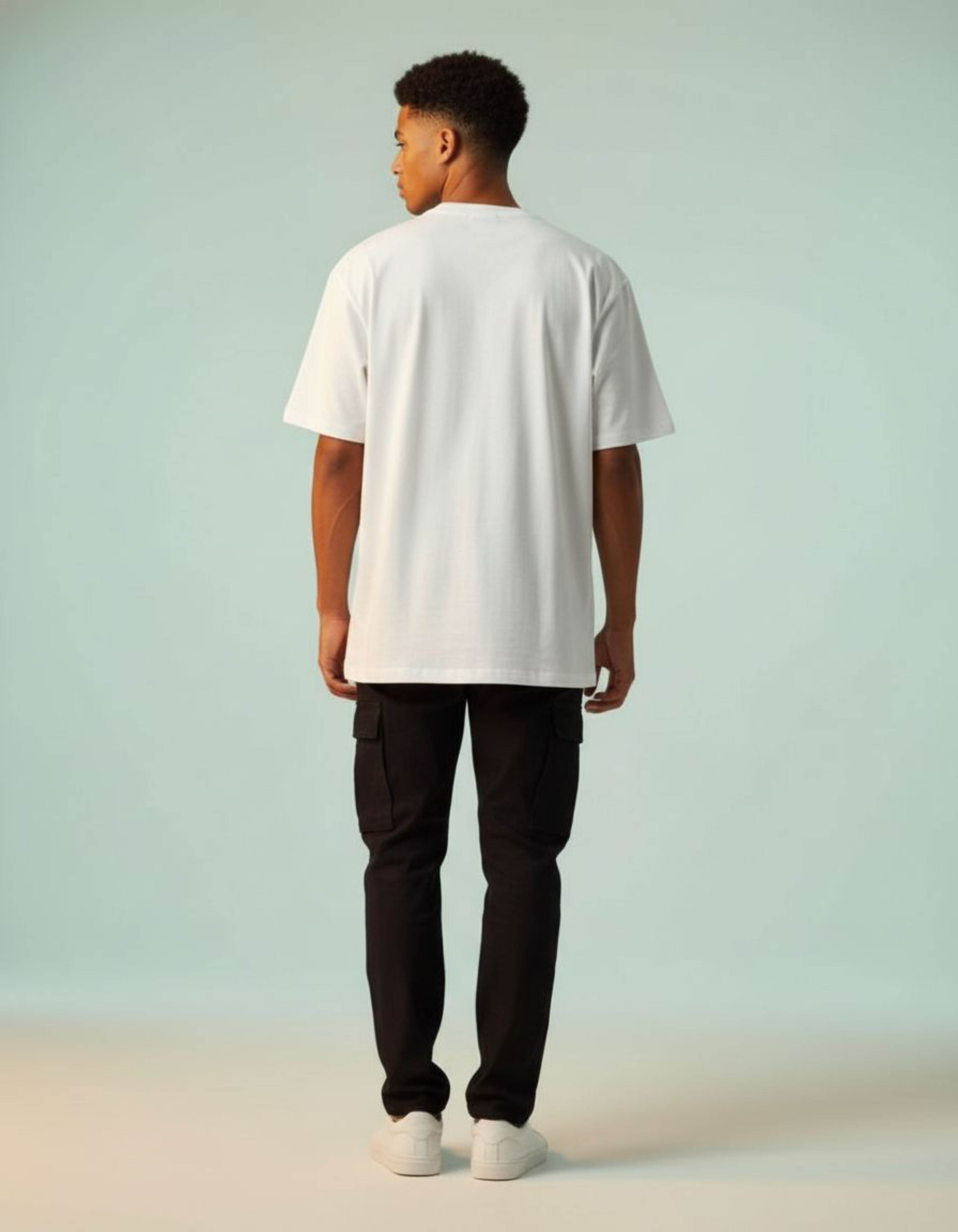 White Don't Think Twice Oversized Typography T-Shirt