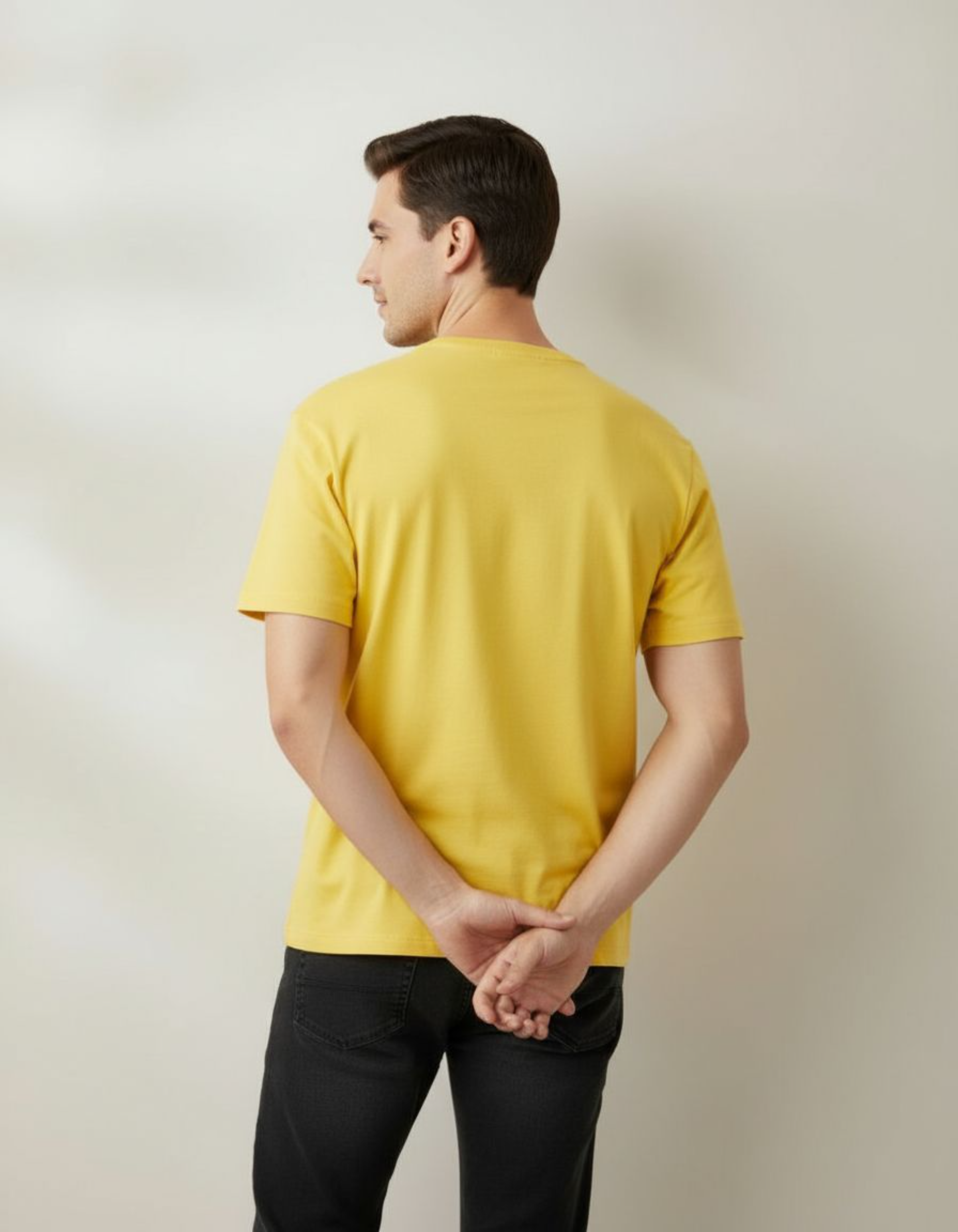 Solid Yellow Regular Fit T-Shirt