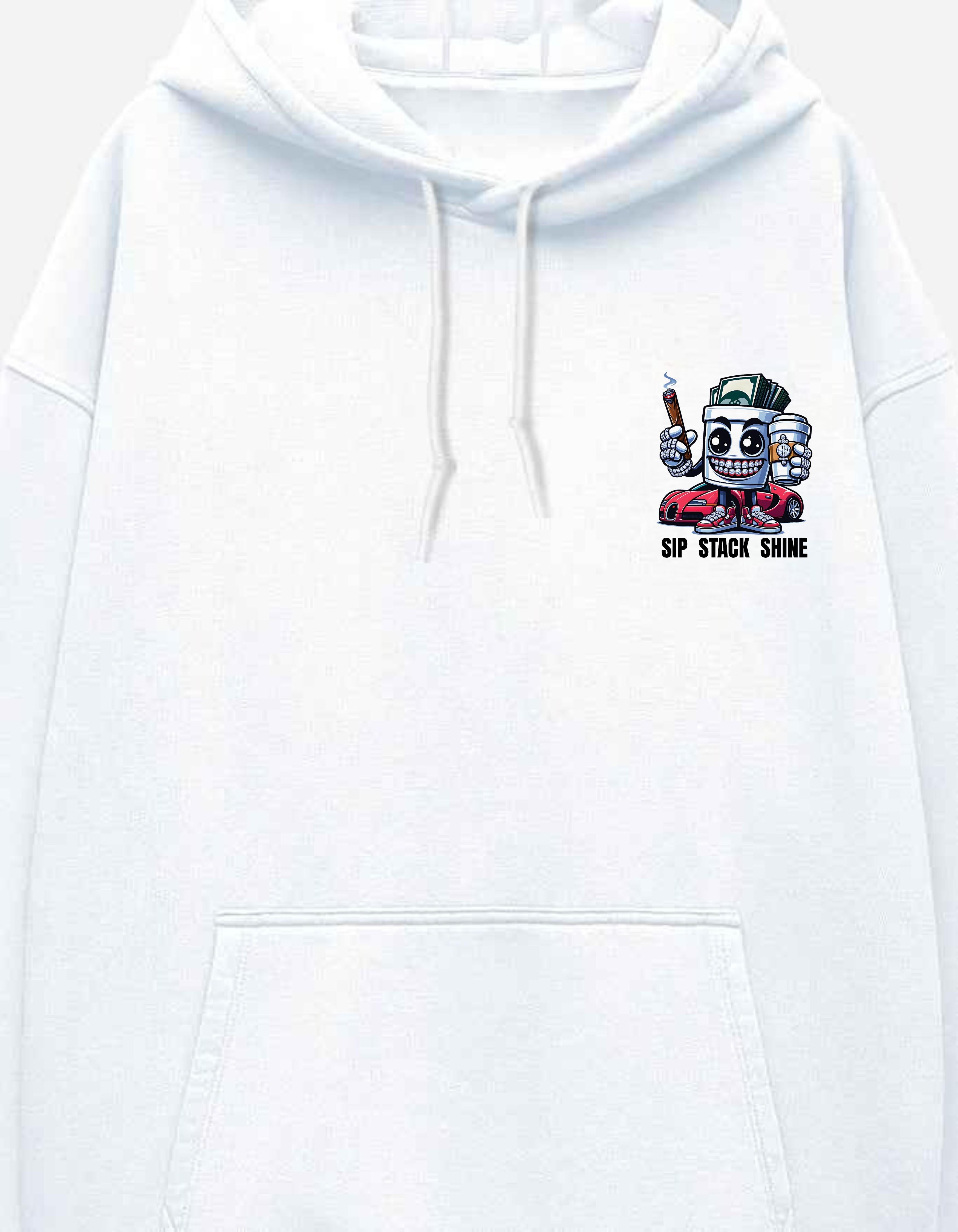 White Young & Rich Printed Oversized Hoodie