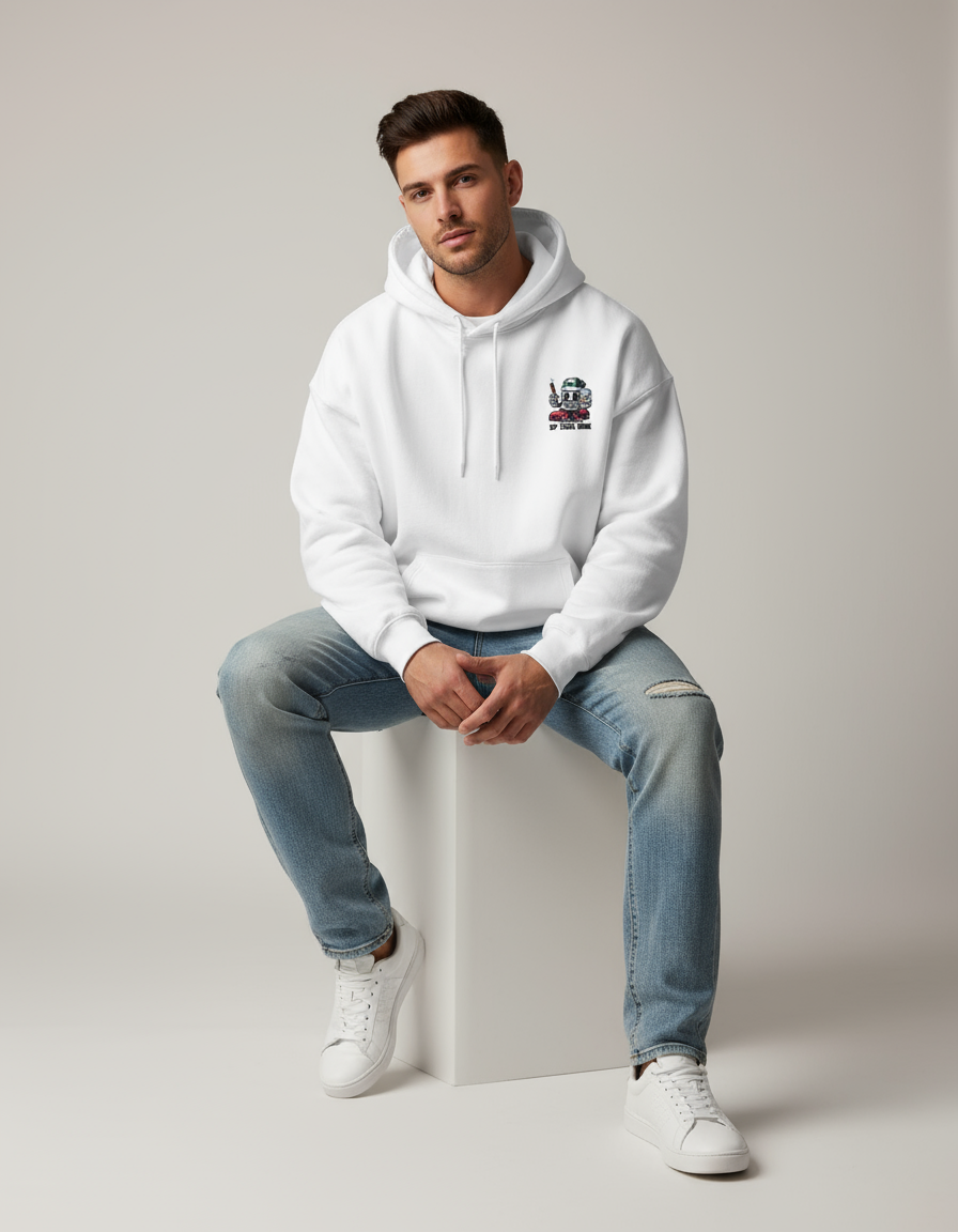 White Young & Rich Printed Oversized Hoodie